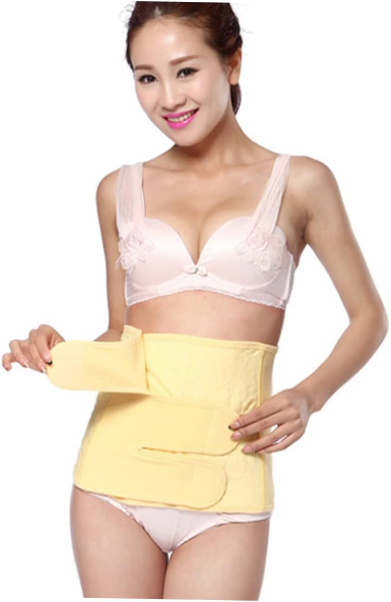 Corset for Postpartum Recovery Maternity Cotton Belly Wrap Band Waist Trainer for Women after Cesarean XL Yellow image number 1