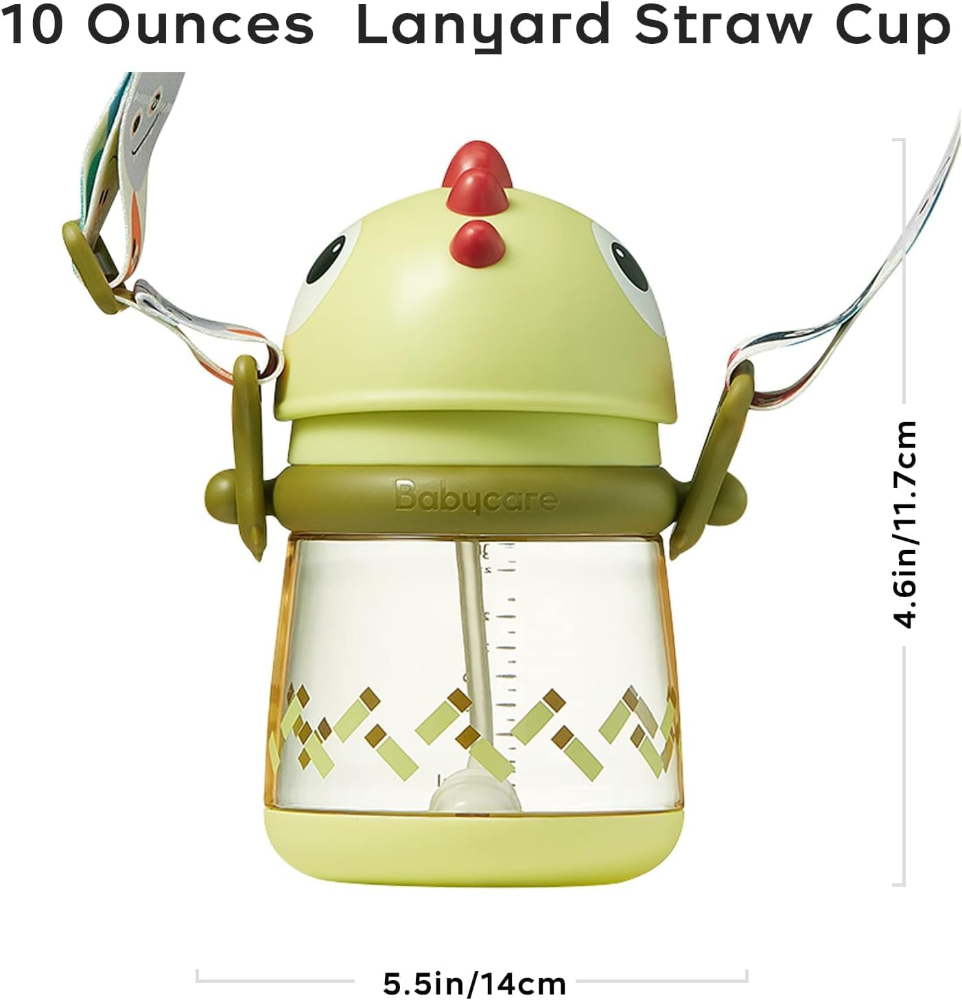 Bc Babycare Straw Sippy Cups for Toddler, No Spill Sippy Cups for Baby 1+ Year Old, Transition Weighted Sippy Cup (Green1 300Ml) image number 3