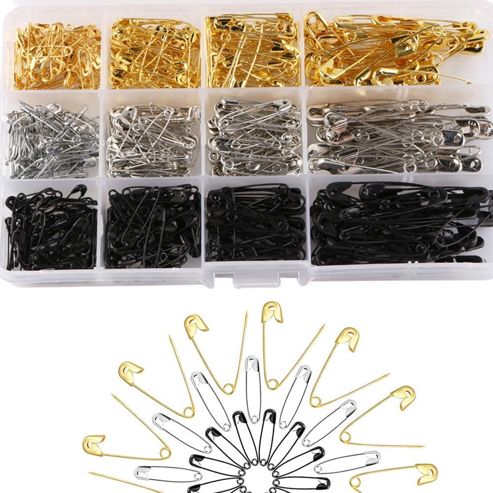 Naisfei 520-Pack Safety Pins Set - Assorted Colors and Sizes for Clothes, Art Craft, Sewing, Office, Home Use - Large Heavy Duty Pins image number 3
