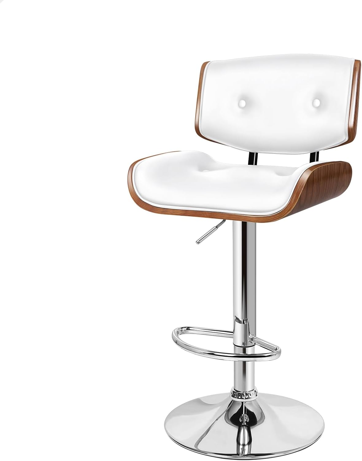 ALFORDSON Bar Stools, 2 Pcs Kayla Swivel Counter Barstool with Anti-Slip Floor Protector, Adjustable Kitchen Stool, Wooden Dining Chair in 62.5-84Cm Seat Height for Home Bar Dining Room