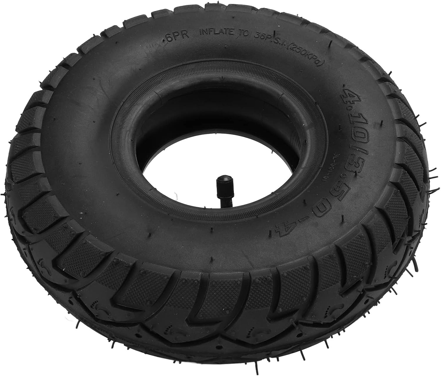 4.10/3.50‑4 Tire and Tube, 10 Inch Tire and Tube Durable High Load Impact Absorption for Lawn Mowers for Hand Trucks image number 1