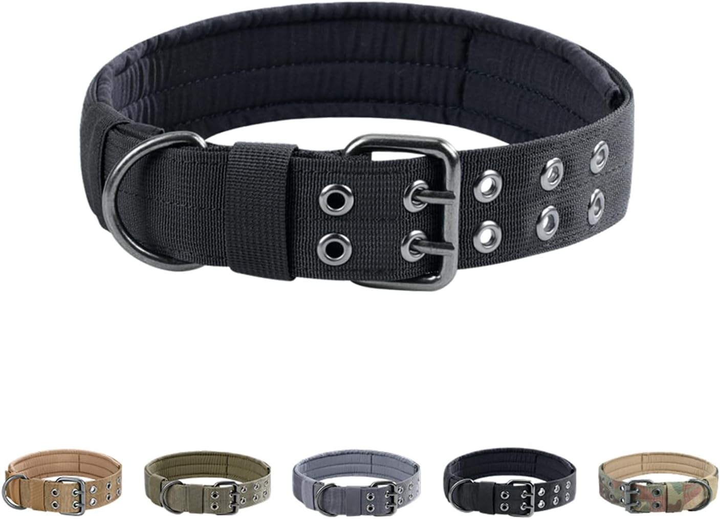 EXCELLENT ELITE SPANKER 1.5" Width Military Dog Collar Adjustable Metal D Ring & Buckle Working Dog Collar for Medium Large Dogs (Coyote Brown-Xl)