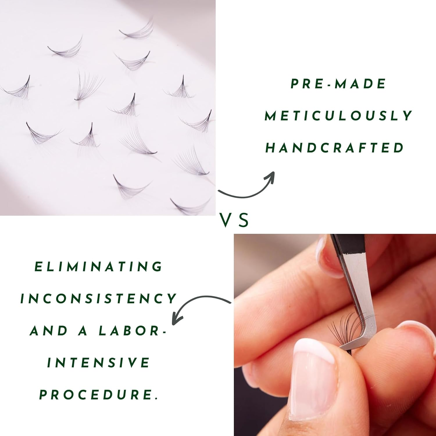 Promade Volume Fans | 1200 Fans | Premium Handmade Lashes for Professional Eyelash Extensions | Volume & Wispy Premade Fans | XXL Box - 40 Lines - 0.07 - C,CC,D,L,M Curl (Wispy 5D| D Curl | 10-13Mm) image number 5