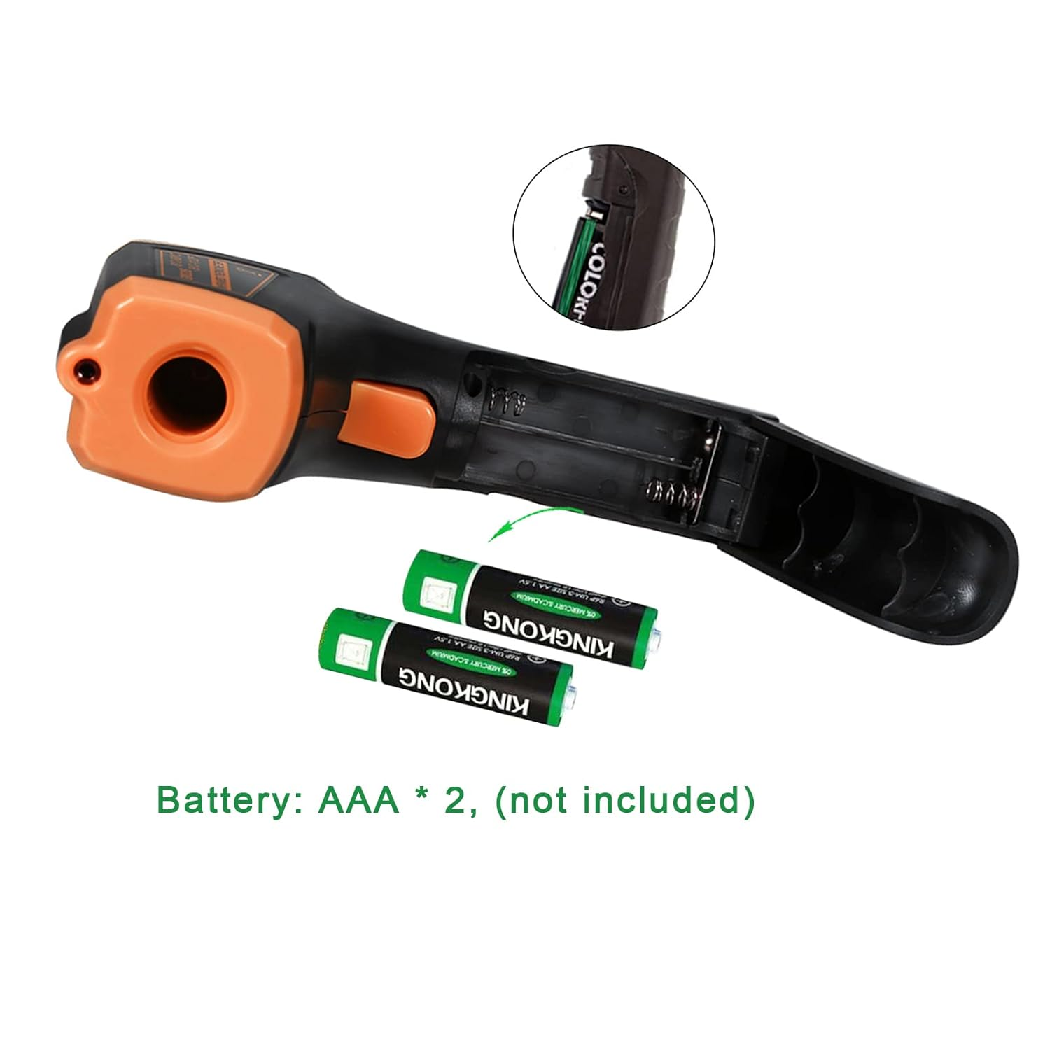 Infrared Thermometer, Non-Contact Digital Industrial Temperature Gun -58&deg;F to 1112&deg;F (-50&deg;C to 600&deg;C) with LCD Display,Orange
