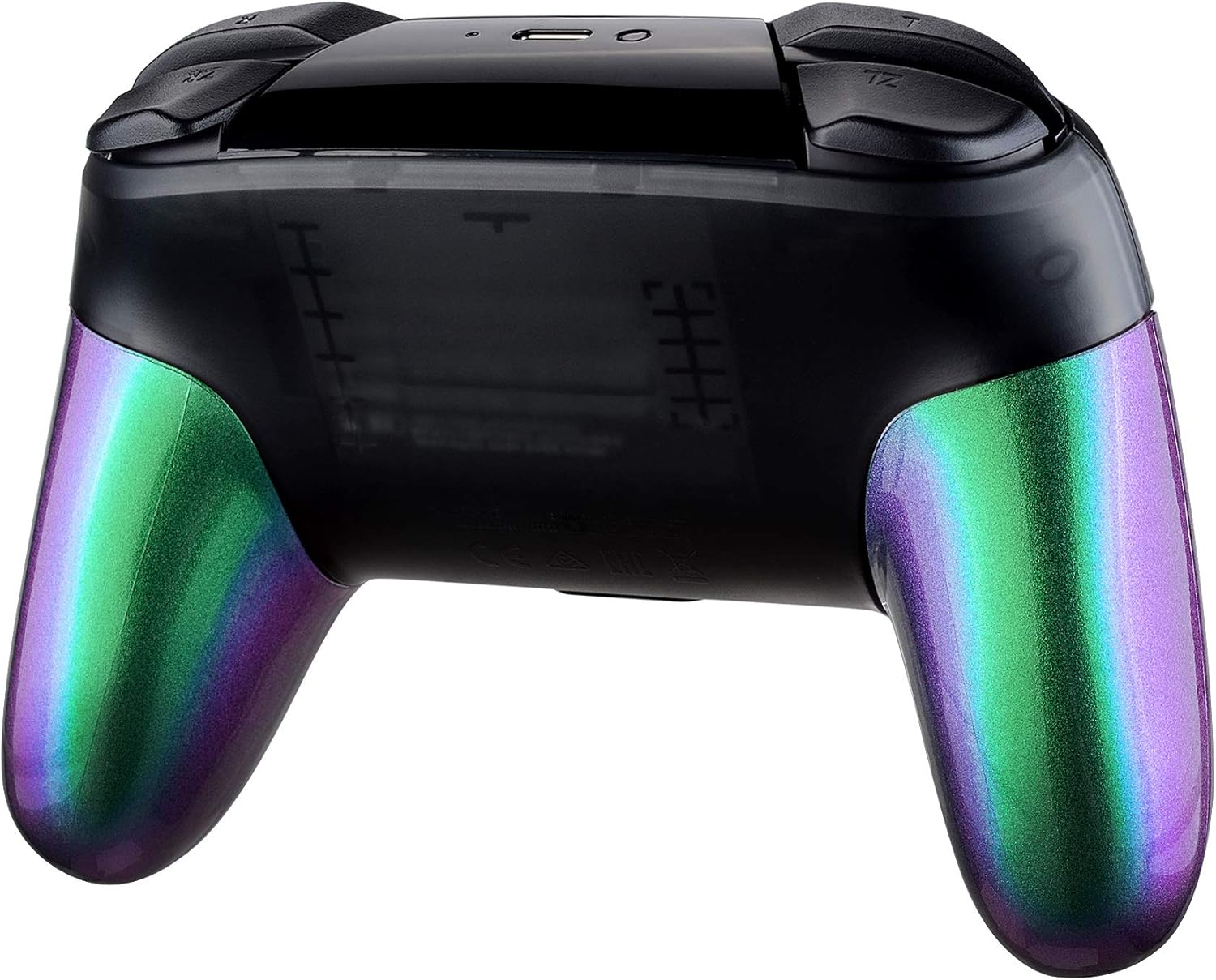 Extremerate Chameleon Replacement Handle Grips for Nintendo Switch Pro Controller, Green Purple DIY Hand Grip Shell for Nintendo Switch Pro - Controller NOT Included image number 5