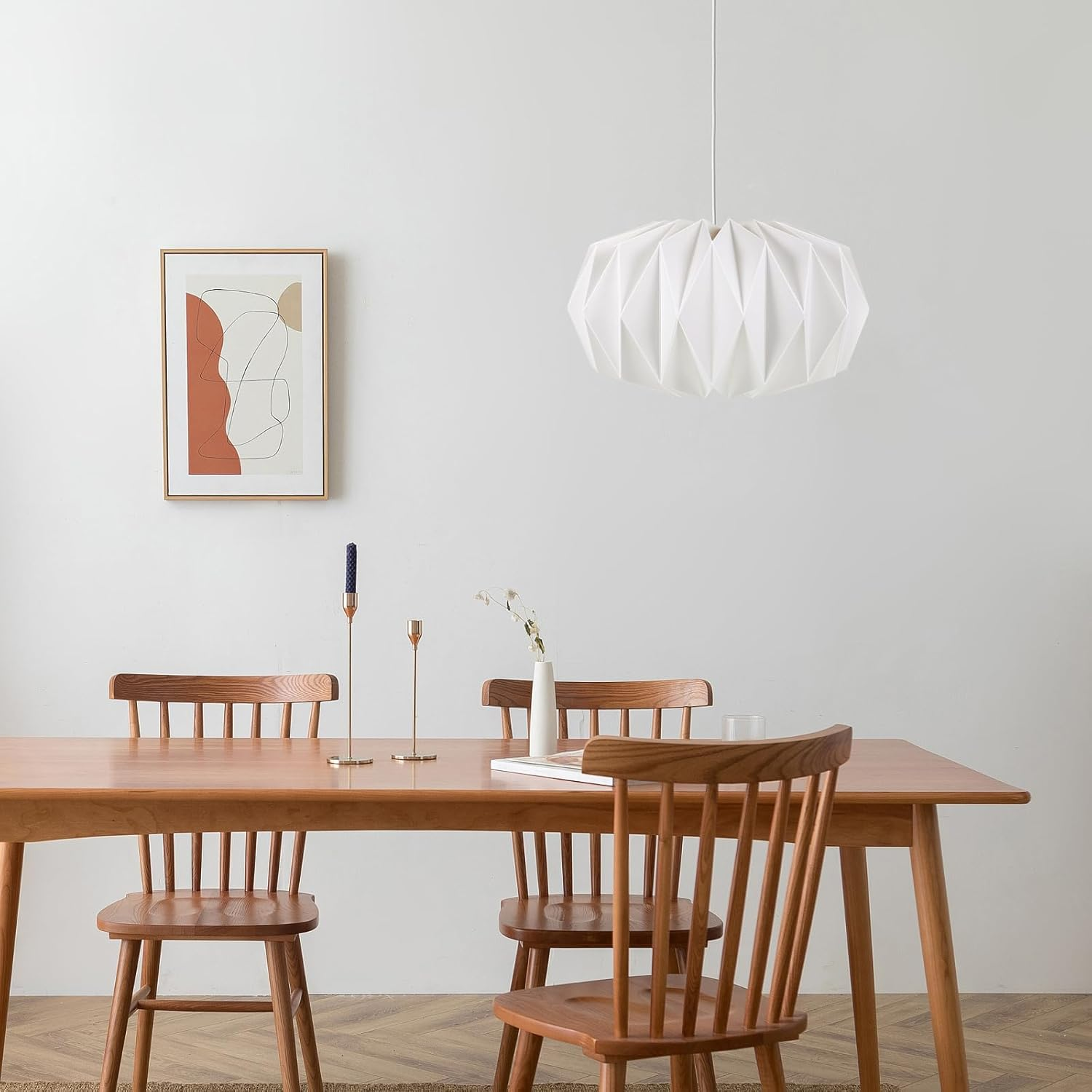 Ibasenice Magnetic Origami Lampshade Light Cover Accessory for Indoor Ceiling Pendant Lamp Easy to Install Decorative Light Shade for Living Room and Bedroom image number 2