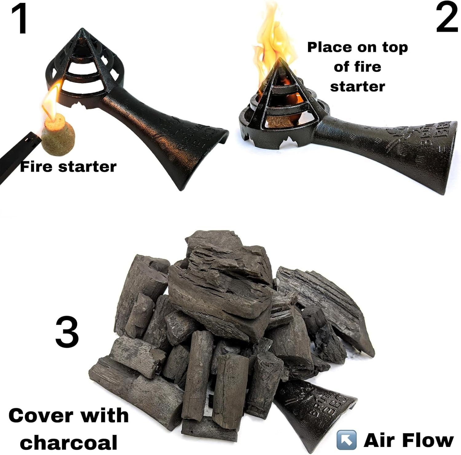 Brutal BBQ Fireguard Firewood and Charcoal Starter | Fire Starters for Grill | Easy to Use Grill Starter | Compact Firestarters for Outdoor Fire Pit | Coal Burner, Firewood and Charcoal Fire Starter image number 5