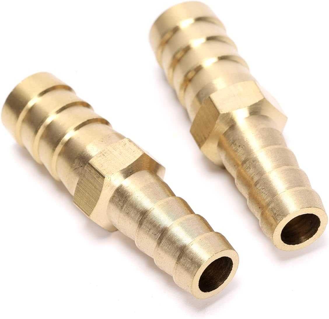 2Pcs Brass Hose Barb OD (1/4" to 5/16") for Air Water Fuel Hose Adapter Joiner Reducer Connector (2Pcs 6Mm-8Mm) image number 4
