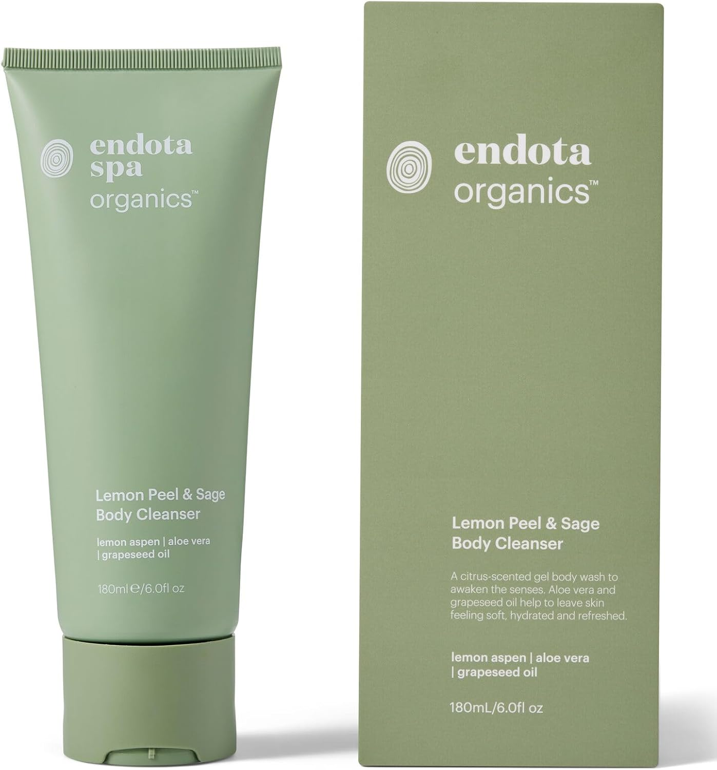 Endota Organics Lemon Peel & Sage Body Cleanser 180 Ml, an Energising All-Over Body Wash Enriched with Lemon Peel and Sage. image number 1