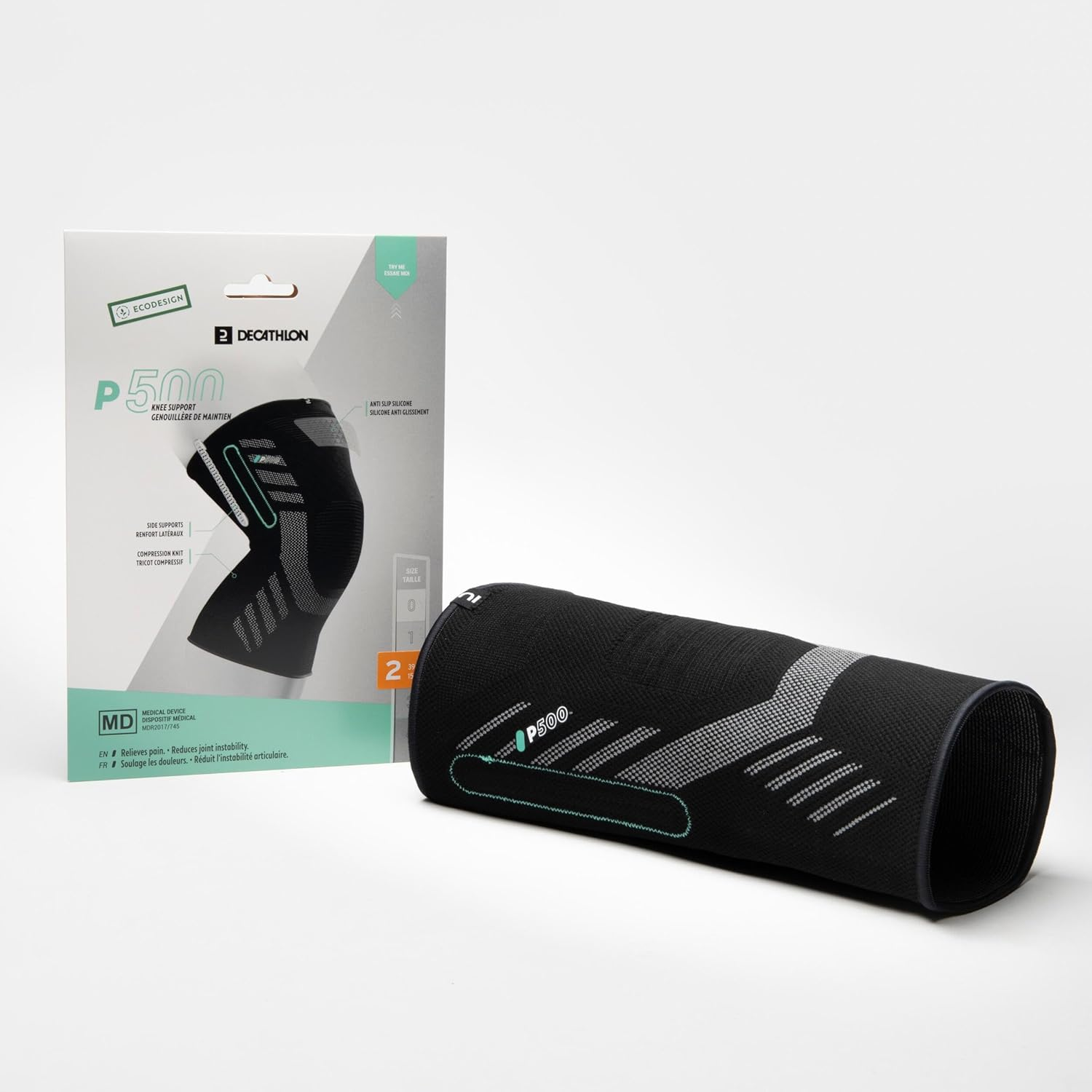 Tarmak Decathlon 500 Adult Right/Left Proprioceptive Brace Prevent, Black, Size 0 image number 4