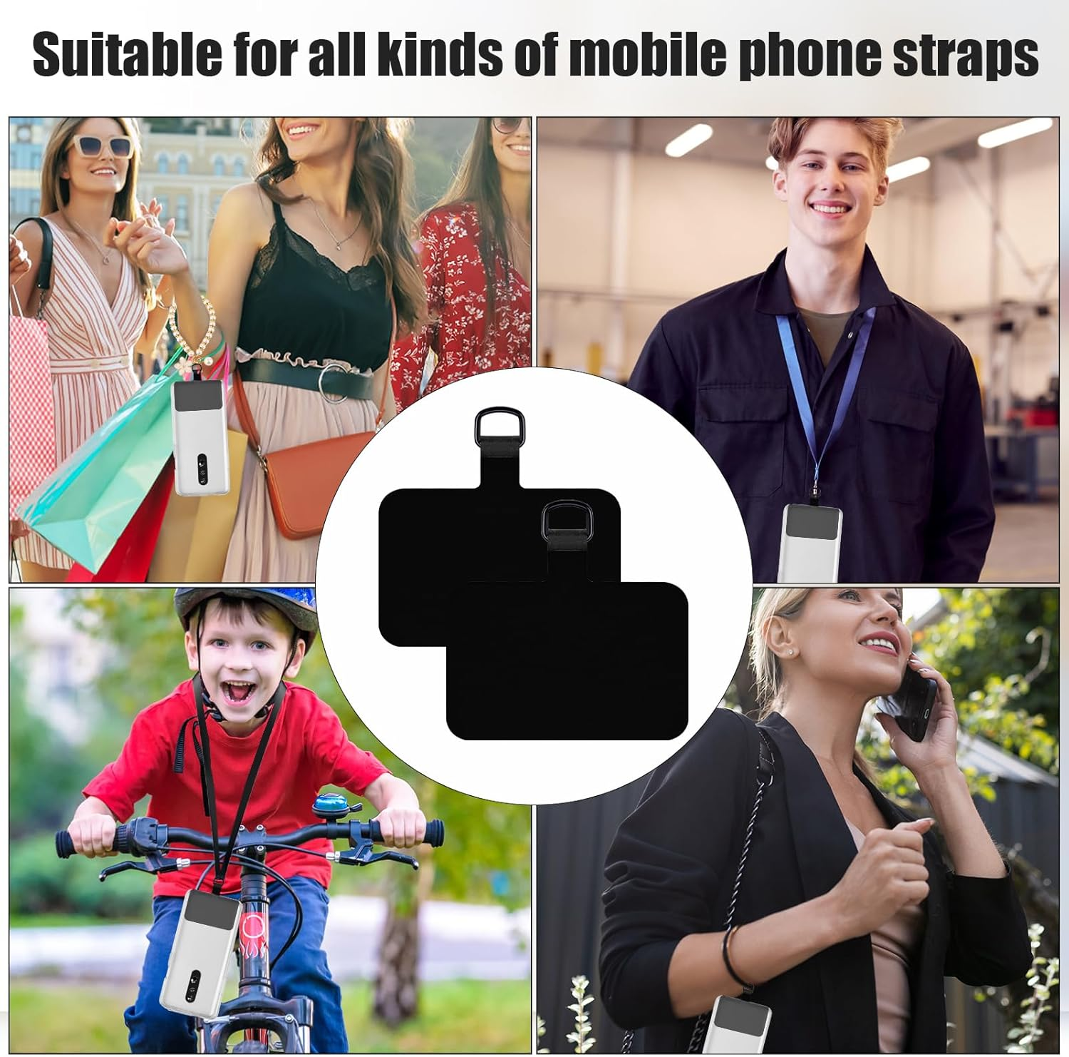 4Pcs Mobile Phone Handles, TPU Mobile Phone Lanyard Rotary 360&deg; Universal Lanyard Pad for Mobile Phone Replacement Part for Phone Belt image number 4