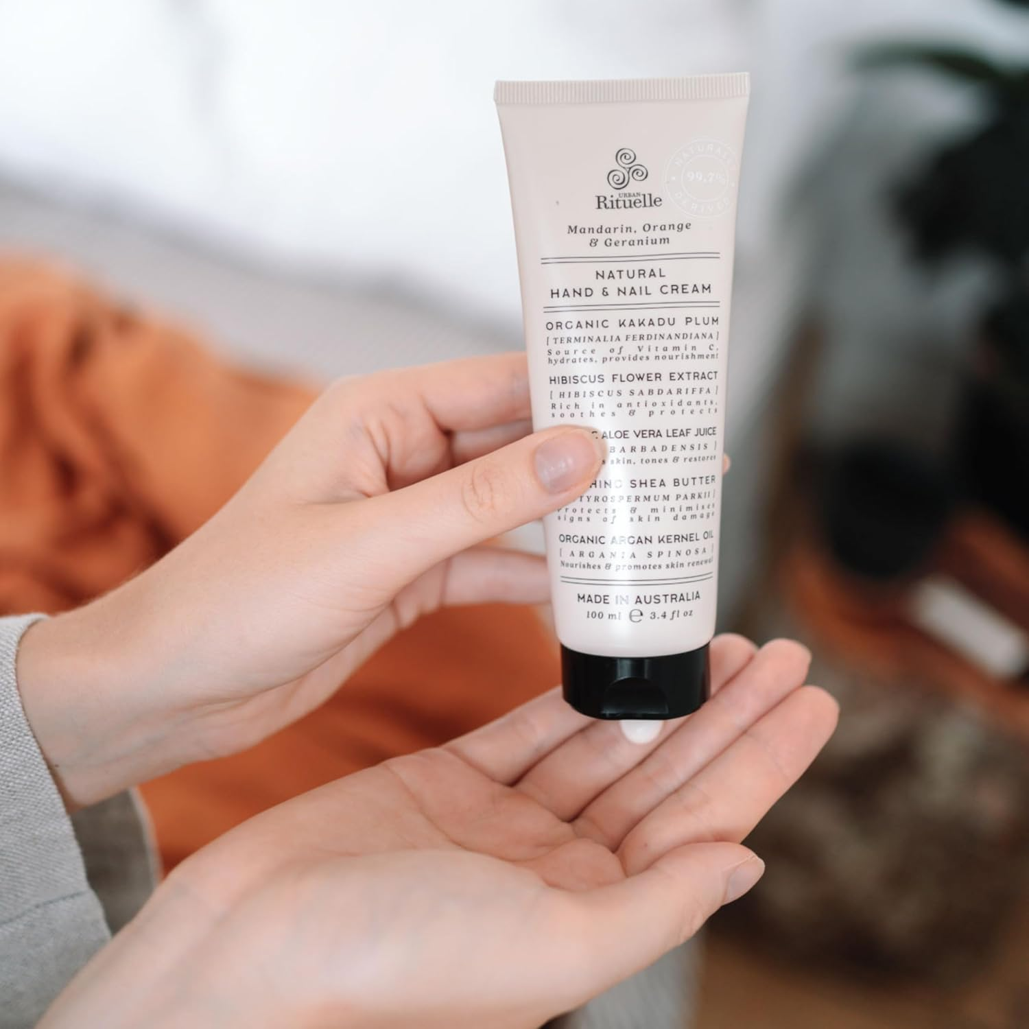 Urban Rituelle Natural Hand Cream 100Ml - Mandarin, Orange & Geranium image number 1