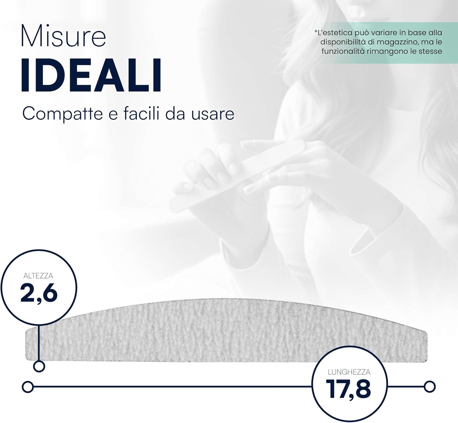 Tempo Di Saldi 100 Half Moon Lime Bilateral Grain 100/180 for Nail Art Reconstruction image number 2