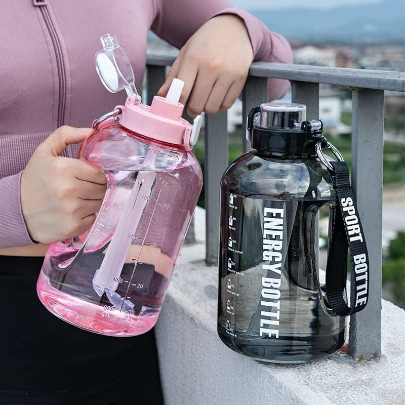1 Gallon Water Bottle with Times to Drink - 128 Oz Sports Water Bottle with Straw - Motivational Gym Water Jug image number 3