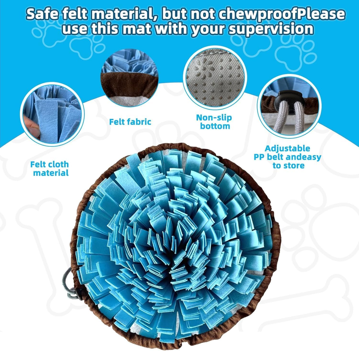 LLCFA Adjustable Snuffle Mat for Dogs &ndash; Interactive Mental Stimulation Puzzle Toy for Smell Training, Slow Feeding & Stress Relief | Durable Slow Eat Mat for Anxiety & Boredom image number 3