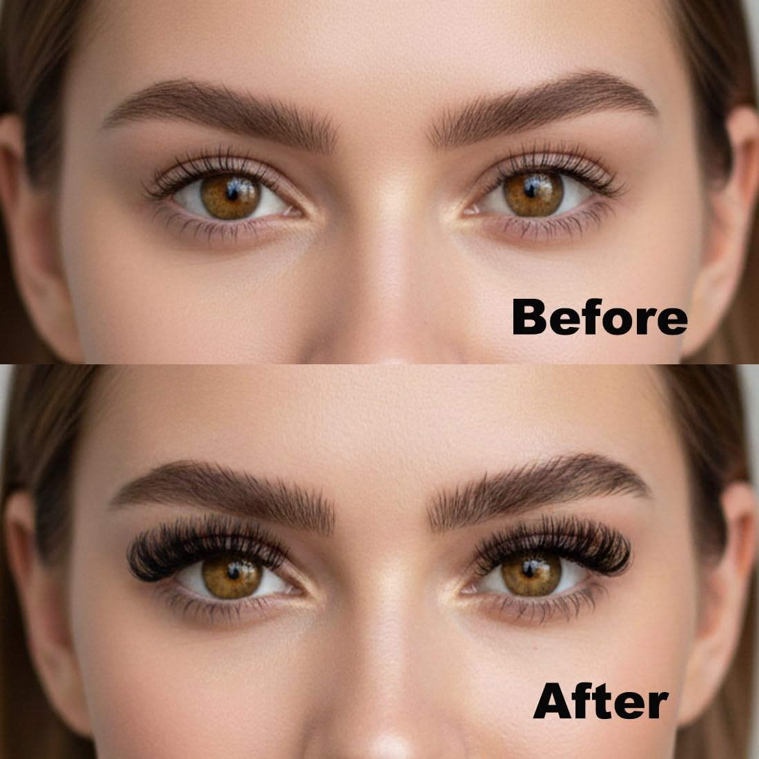 False Eyelashes Fluffy Lashes Strips Fake Eyelashes Natural Look Wispy Russian Lashes Extensions 10 Pairs image number 6