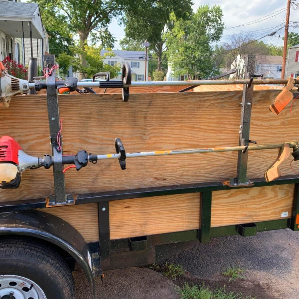 ELITEWILL 2 Place Locking Trimmer Rack Trim Line Holder Fit for Open Landscape Trailers Racks - 2 Locking Positions image number 4