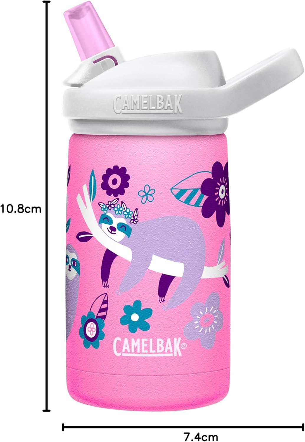 Camelbak Eddy+ Kid'S Vacuum Insulated Stainless Steel Water Bottle, 350 Ml Capacity, Flowerchild Sloth image number 5