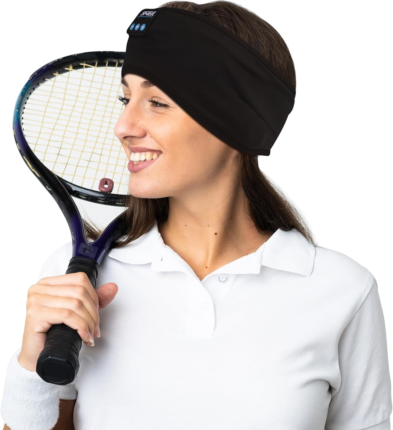 Sleep Headband Headphones, Ultra-Comfortable Sport Headband - Wireless Music & Hands-Free Calls for Sports, Yoga, and Sleep - HD Sound, 12-Hour Battery, Soft & Washable Fabric (Gray)