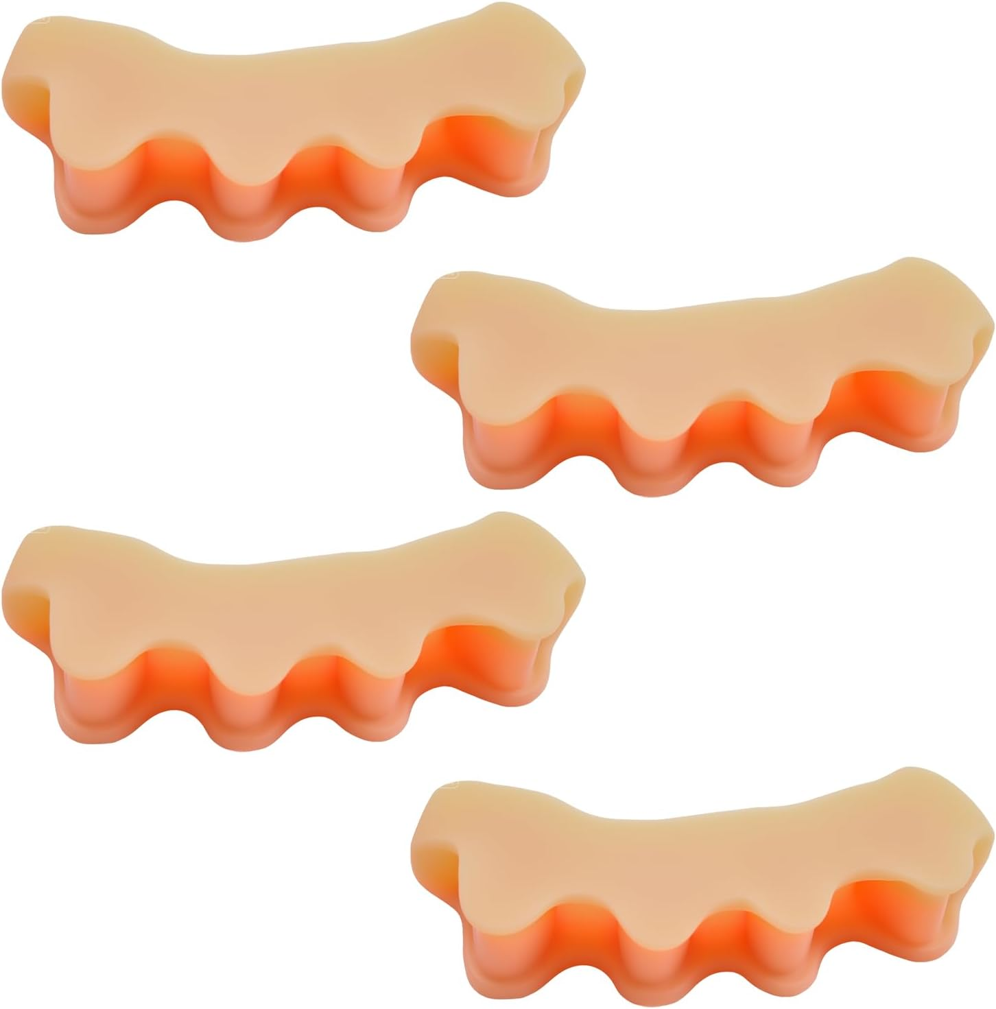 2 Pairs Silicone Toe Separators, Feet Gel Spacers to Correct Bunions and Restore Toes, Yoga Training Therapeutic Relief Pain Hammer & Claw Toe Flamingo Feet Corrector for Women & Men (Skin-Color) image number 5