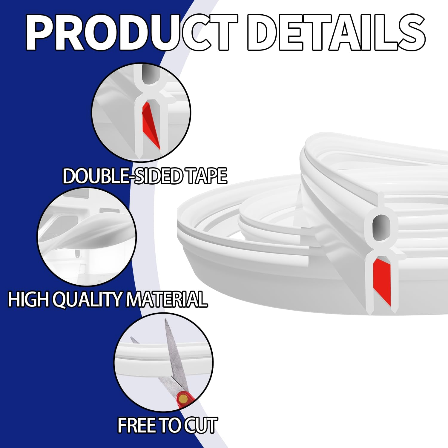 RV Roof Vent Seal RV Seal Replacement for Roof Vents Roof Vent Lid Replacement Gasket (59 Inch) image number 5