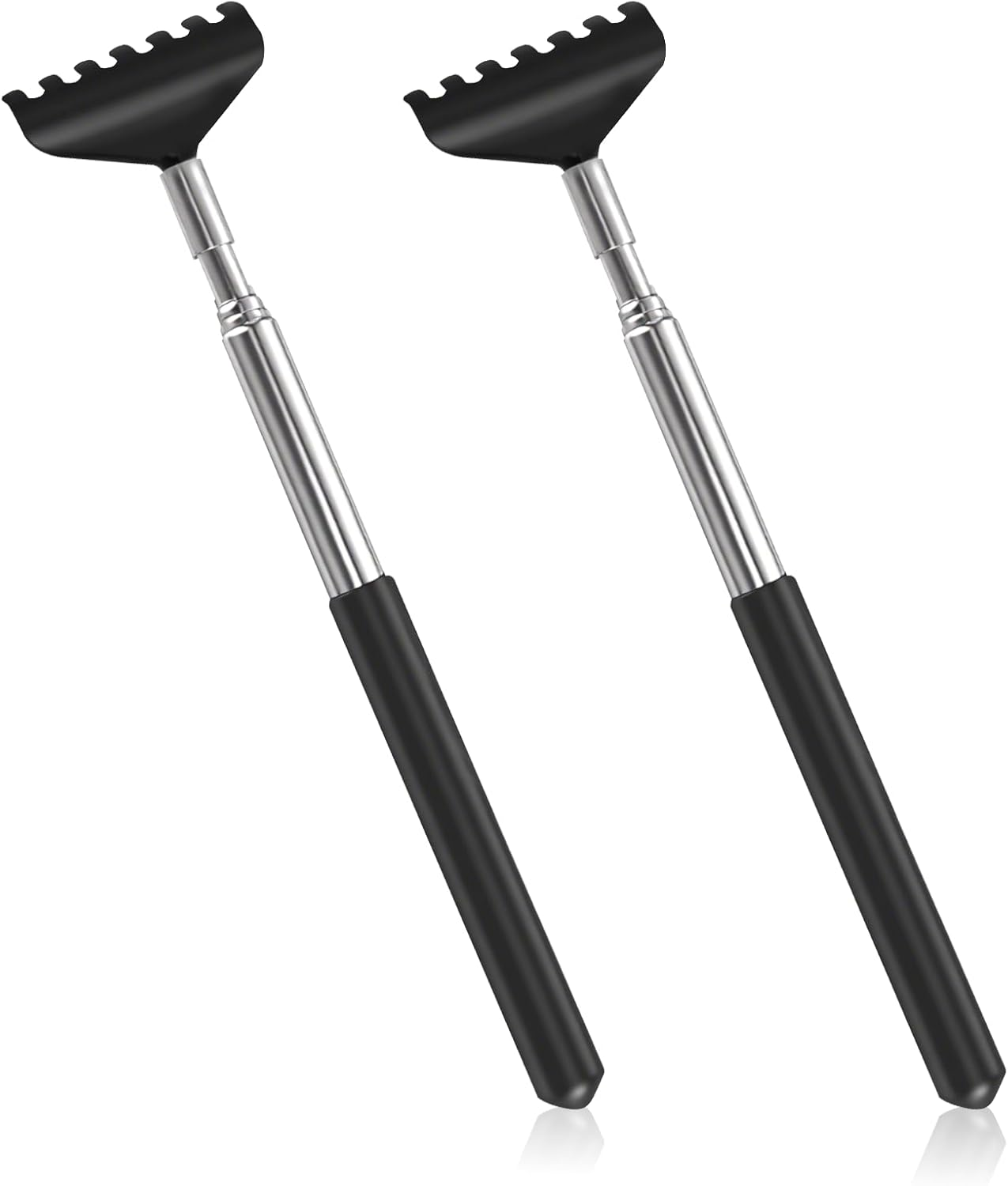 Ozessence 2 Pcs Back Scratcher, Portable Stainless Steel Telescoping Back Scratcher Pack for Adults Men Women Gifts, Itch Relief Tool with Rubber Handle (21-68Cm) (2 Pcs) image number 6