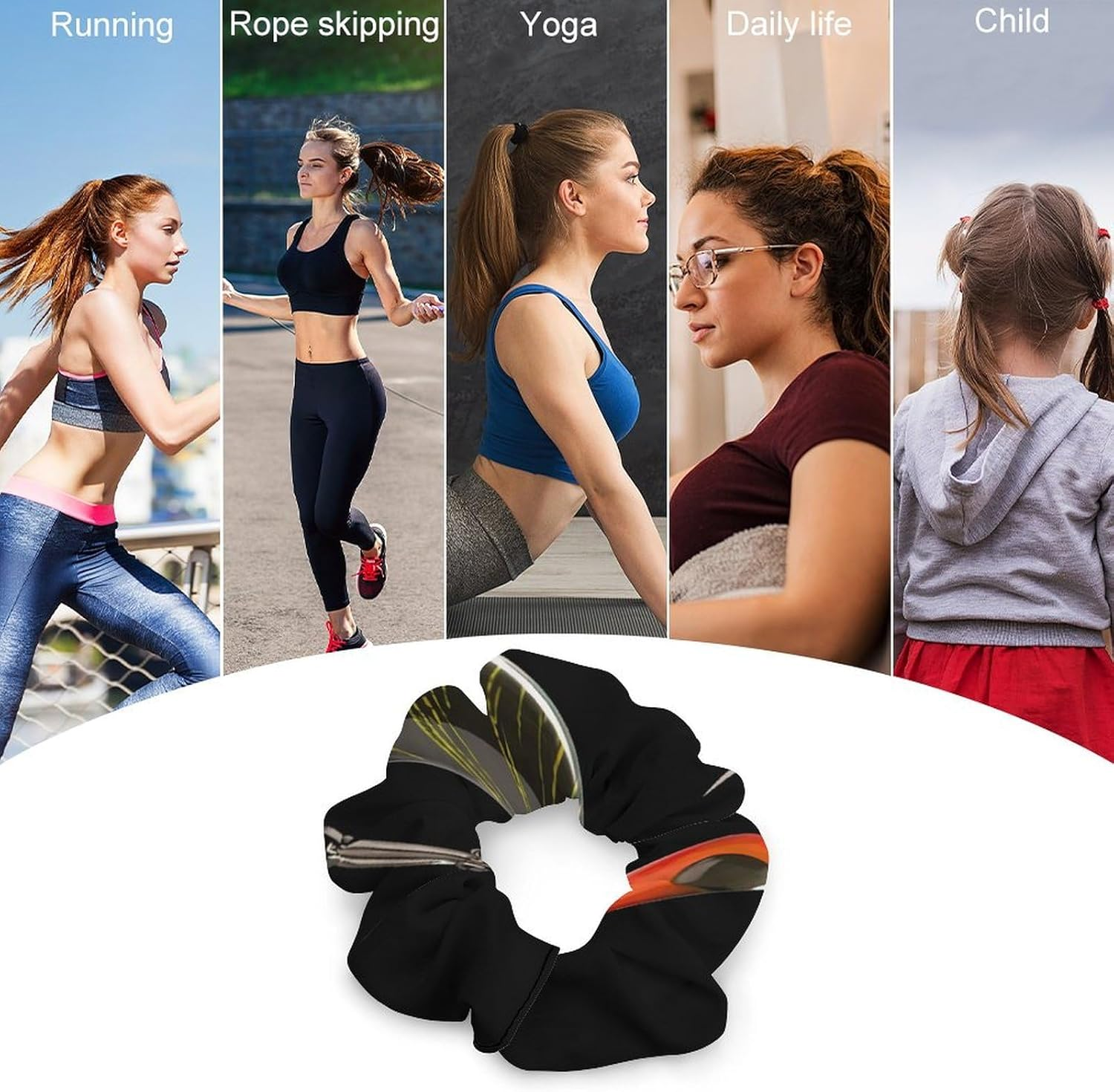 Hair Scrunchies,Fishing Lur Hair Bands,Scrunchy Hair Ties Ropes,Scrunchy Hair Ties for Women Girls Hair Accessories