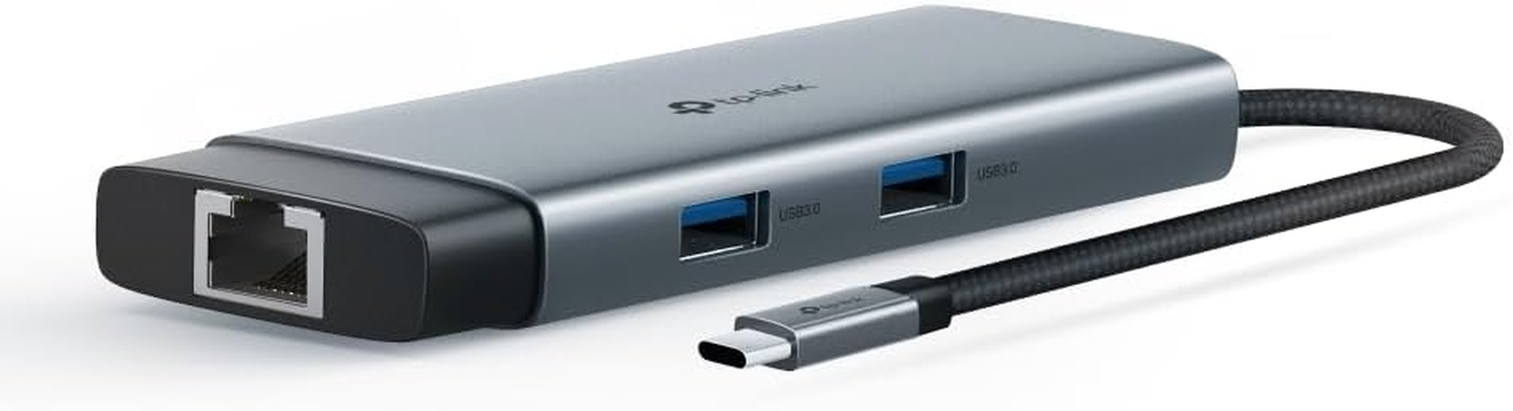 Tp-Link Type-C 6-Port Hub, USB 3.0, 5Gbps Data Transfer, 2 X USB A, 1X USB C, HDMI 4K@60Hz, RJ45 Gigabit Port, 100W PD 3.0 Fast Charging, Braided Cable, Compitable with Iphone 16 Pro/Pro Max(Uh6120C) image number 4