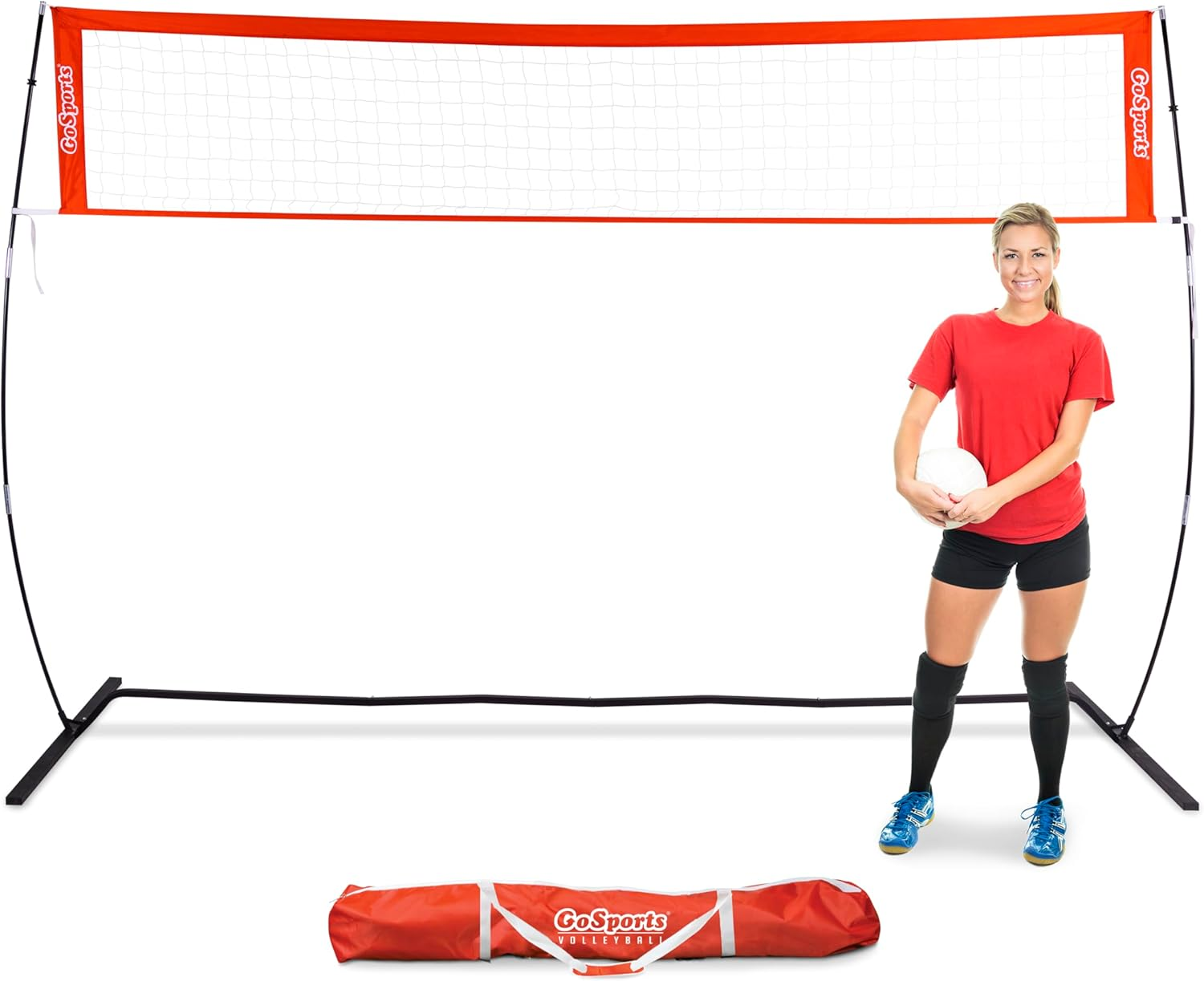Gosports Freestanding Volleyball Training Net for Indoor or Outdoor Use - Instant Setup and Height Adjustable - 12 Ft or 20 Ft Sizes image number 1