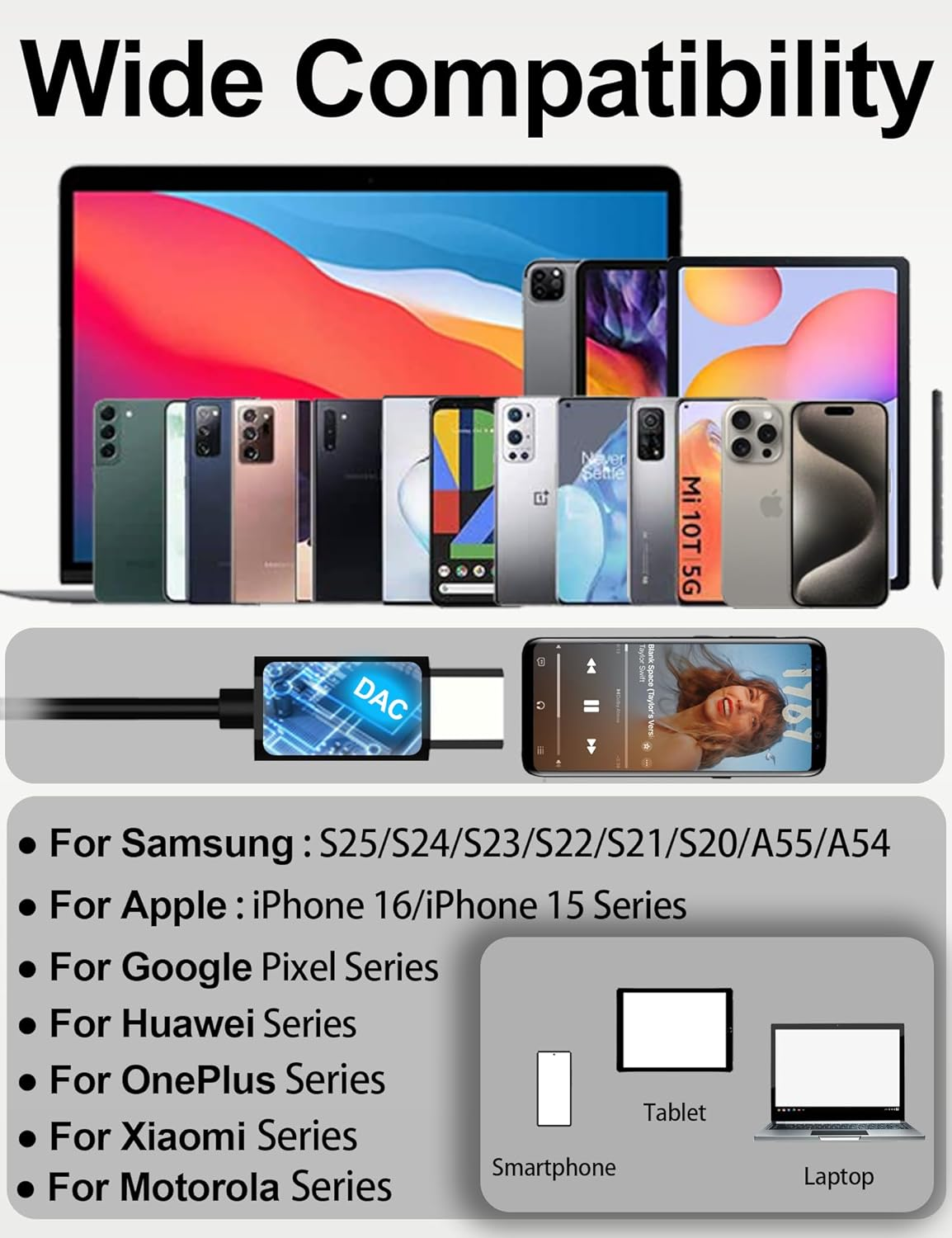 USB C Headphones for Samsung Galaxy S25 S24 Ultra S23 S22 S21 S20 A54 A55, In-Ear Wired Metal Headphones with Cable USB C Connection, Type USBC Earphones for Iphone 16 15 Pro Max image number 5