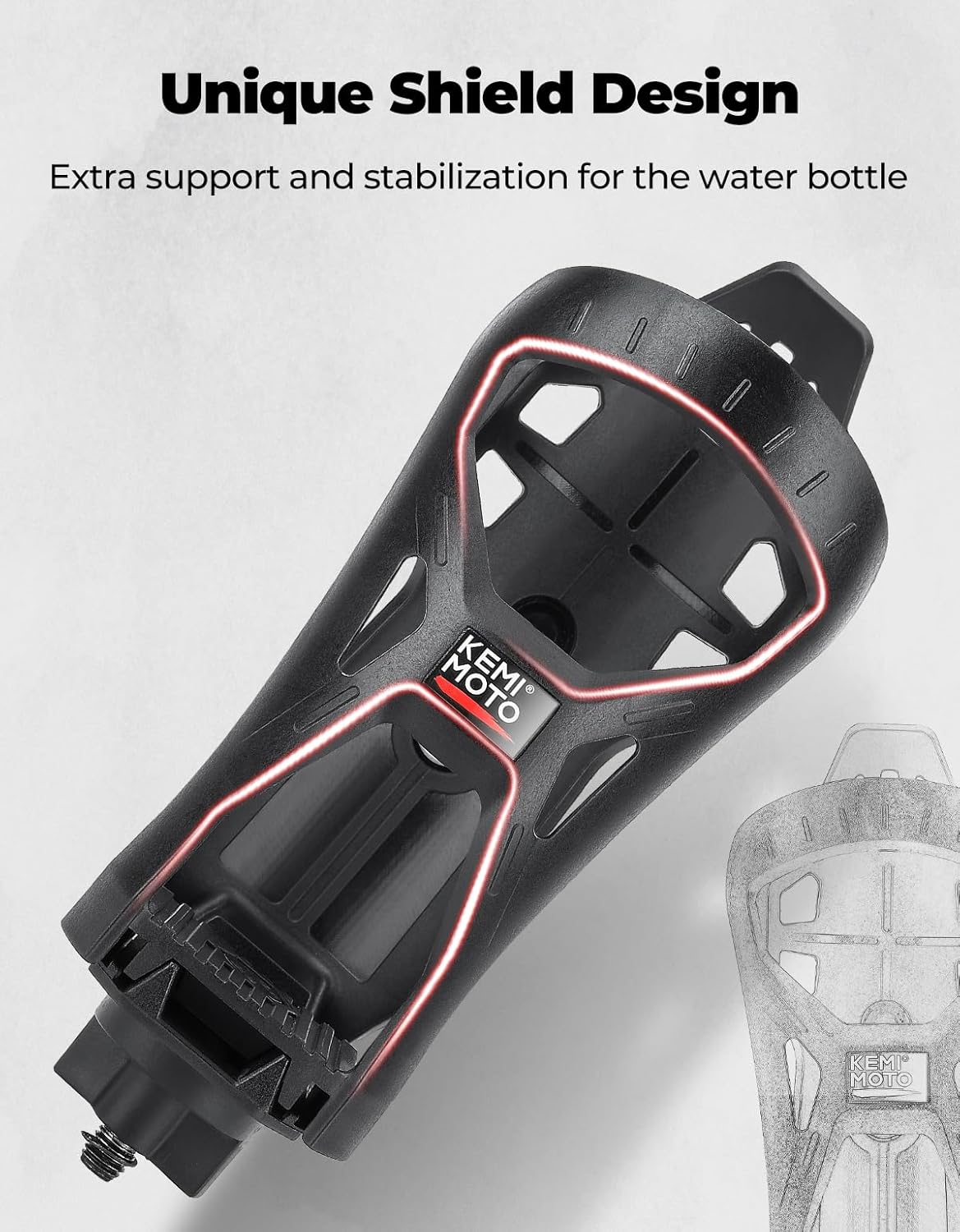 KEMIMOTO Cup Holder 12Oz-28Oz for ATV Motorcycle Scooter Bike Boat Stroller Wheelchair Golf Push Cart Tractor Crocodile Bite Design Drink Holder Water Bottle Holder with 0.6&rdquo;-1.56&rdquo; Strong Metal Clamp image number 1