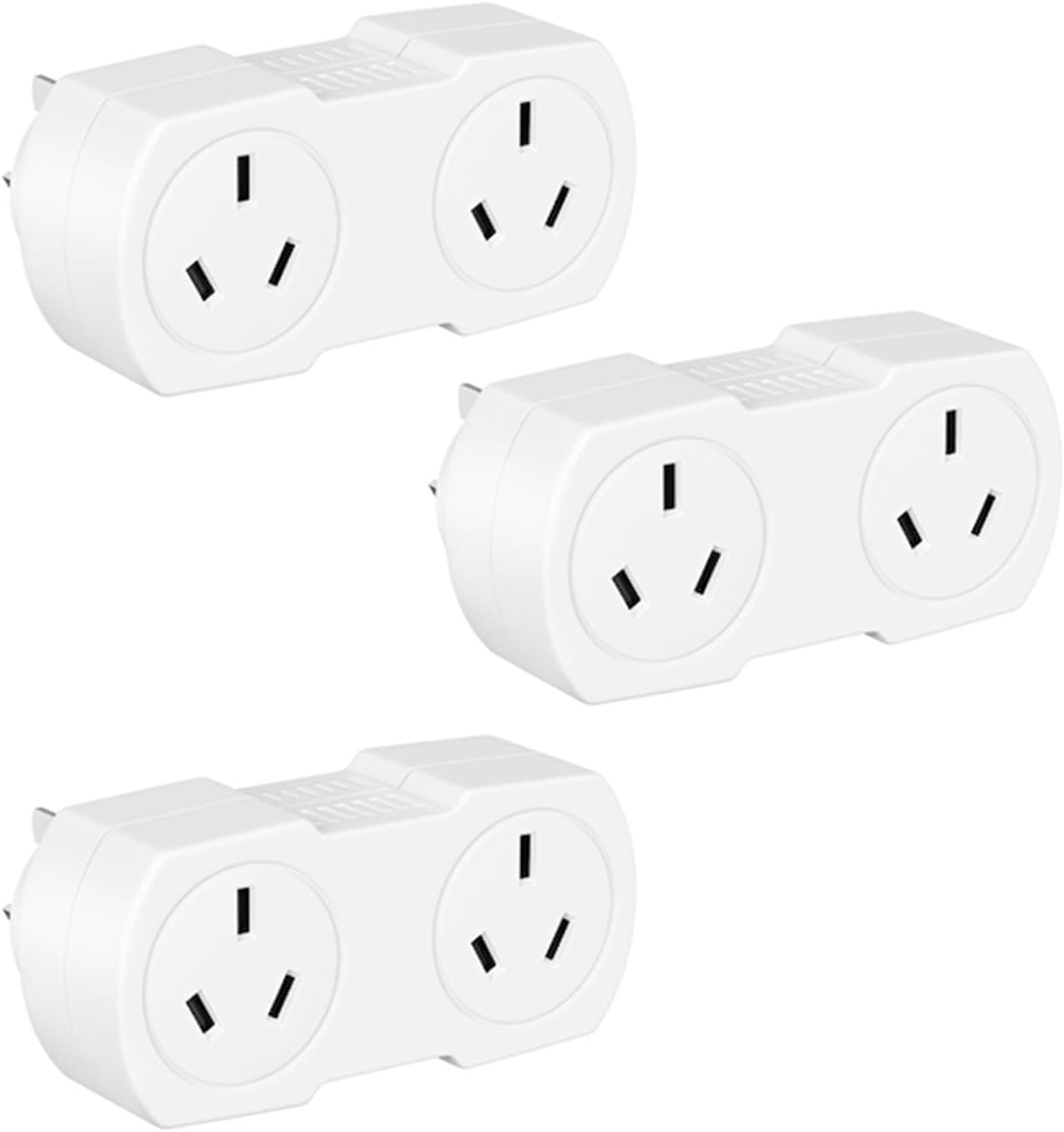 3PCS Double Power Outlet Extender, 2 Way Socket Extension, 1-To-2 Grounded Outlet Extender, Multi Plug Outlet, Cruise Ship Accessories Home Office Bedroom, White image number 2