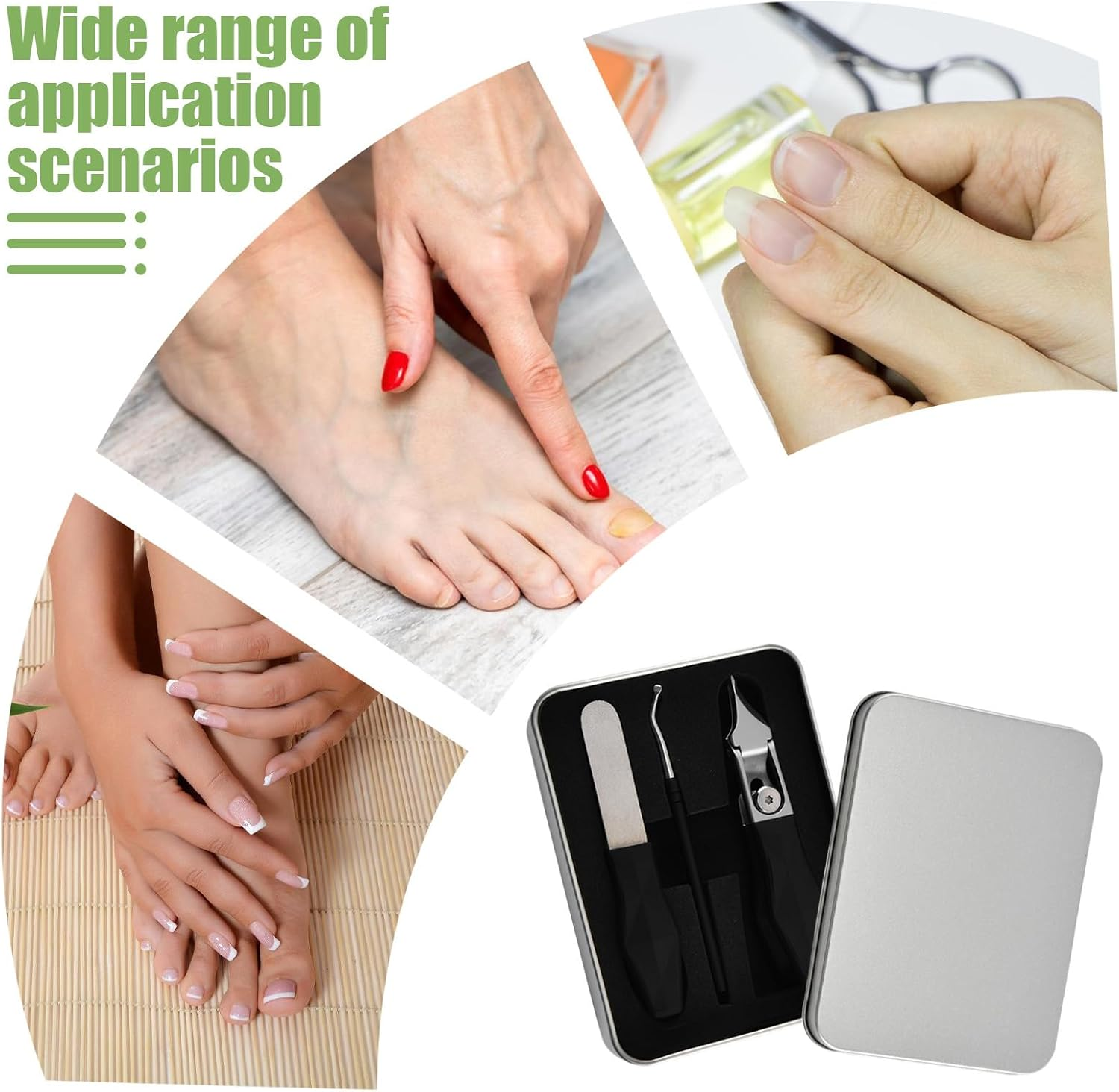 Wjnflqn Toenail Clippers | Wide Jaw Opening Anti-Splash Angled Toenail Cutter | 1 Set Anti-Splash Slanted Trimmer Cuticle Tool for Thick Ingrown Beauty Manicure Men Women Seniors Children image number 4