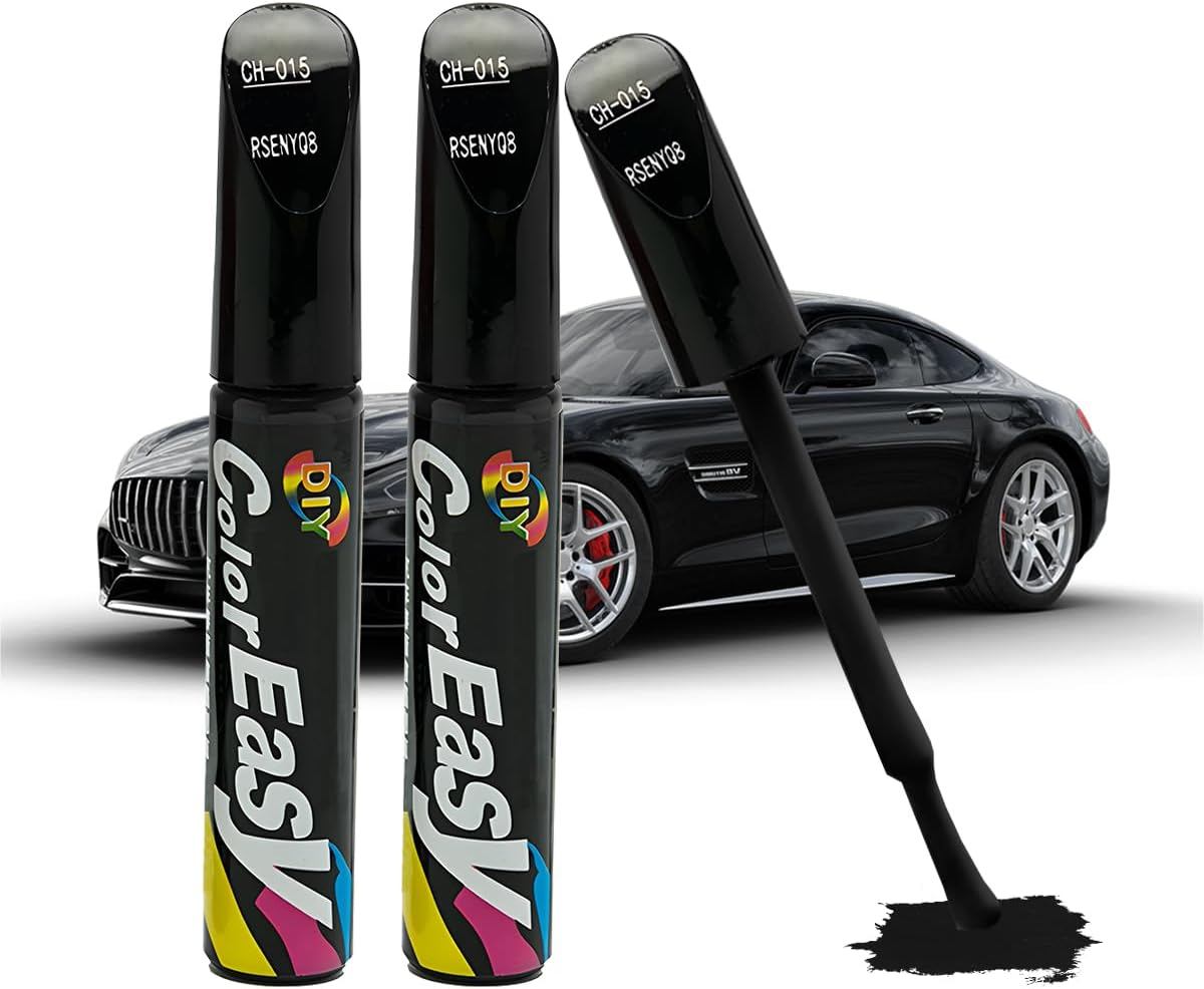 2Pack Touch up Paint for Cars, Quick and Easy Vehicle Scratch Repair Paint Fill Pen, Effective Automotive Rim Scratch Removing Gloss Accessories, Universal for SUV, Truck, Rv（Black） image number 4
