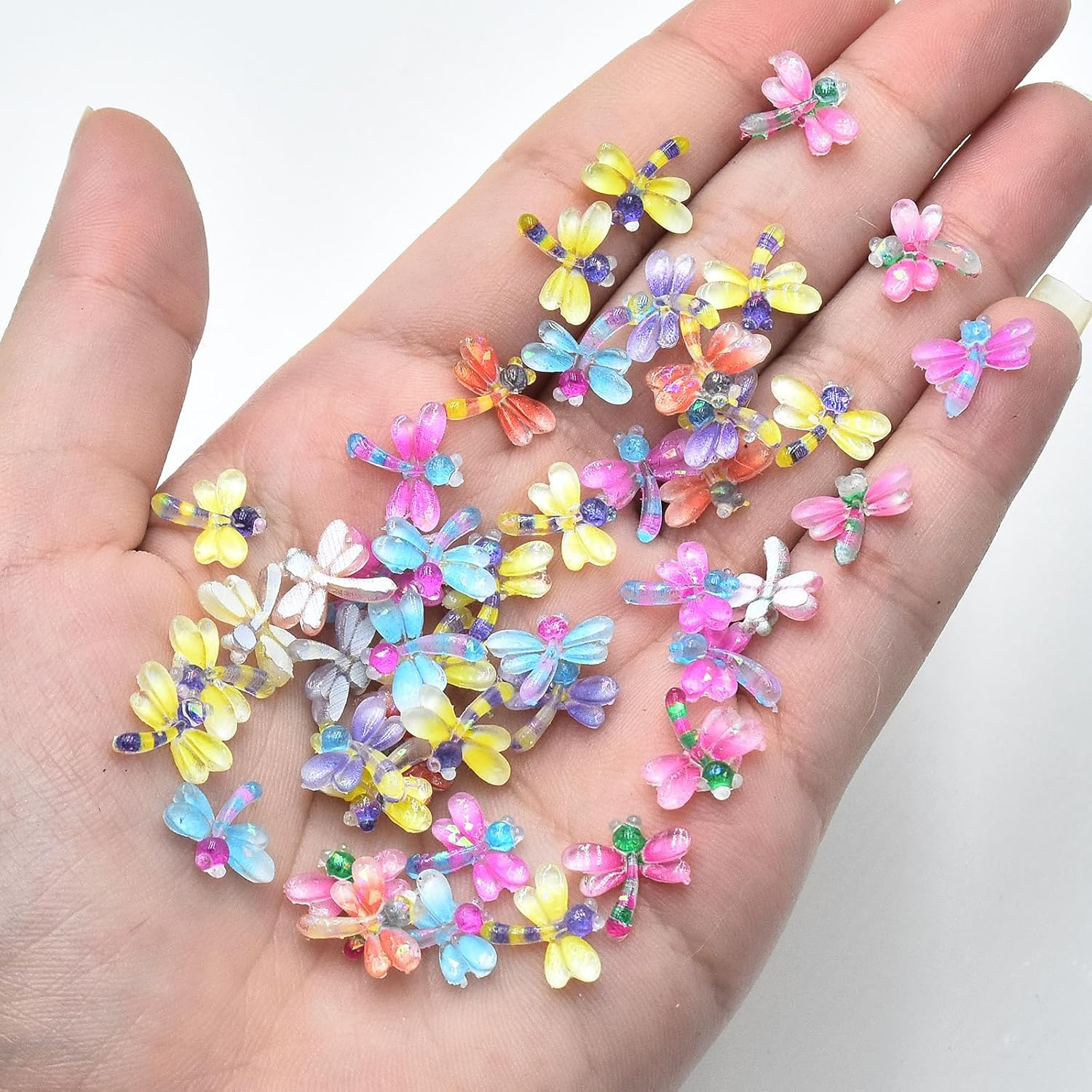 50PCS Mini Dragonfly for Crafts Dollhouse Miniature Resin Tiny Dragonflies for Fairy Garden Dollhouse Micro Landscaping Decoration image number 3