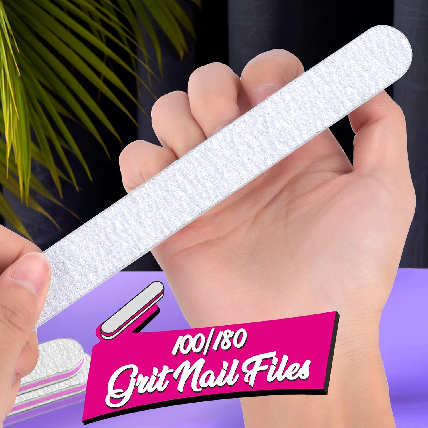 FANDAMEI Nail File and Buffer, Professional Manicure Tools Kit. 8PCS Rectangular Nail Buffer Block, 8PCS Nail File, 2PCS 7 Way Nail File & 2PCS Nail Polishing Buffer. Nail Care File Buffer Tool image number 5