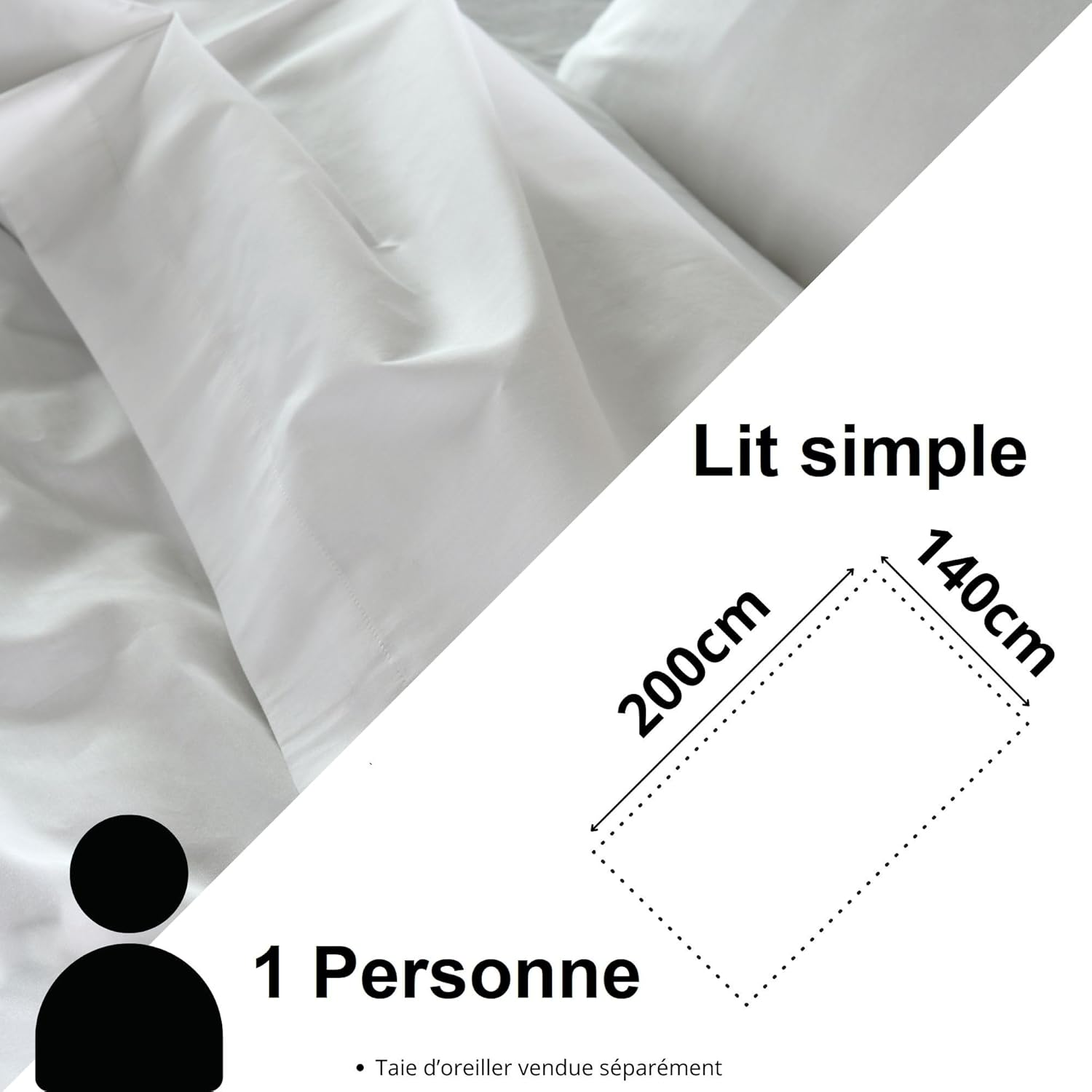 STOF - Duvet Cover &ndash; Size 140 X 200 Cm &ndash; Quality Cotton Percale &ndash; 100% Oeko-Tex Certified Cotton &ndash; Colour White &ndash; Elysee Model &ndash; Bed Linen for the Home &ndash; Double Bed &ndash; Single image number 5