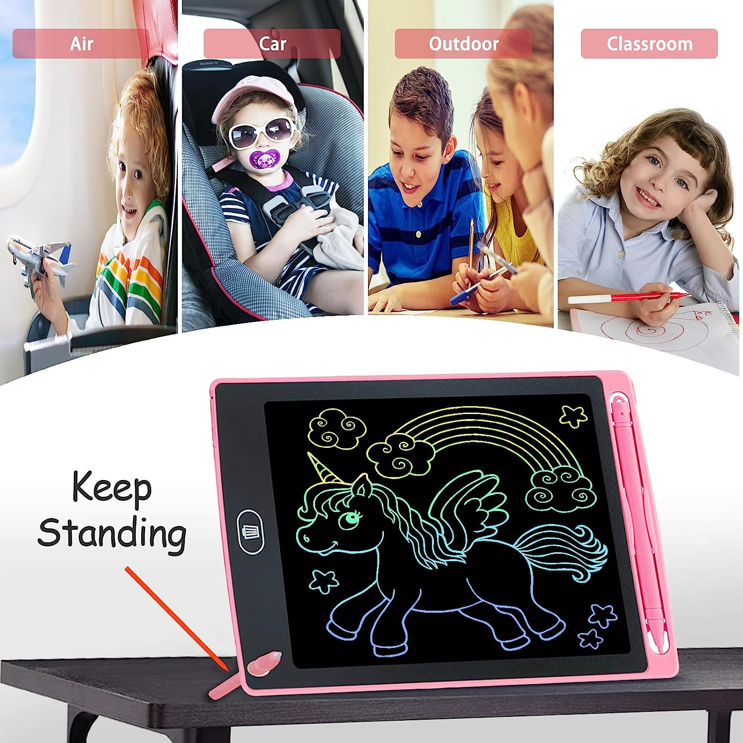 2 Pack LCD Writing Tablet for Girls Boys Toys, 8.5Inch Colorful Drawing Tablet Doodle Board for 3 4 5 6 7 8 Years Old Kids, Educational Learning Gifts, Blue+Pink image number 6