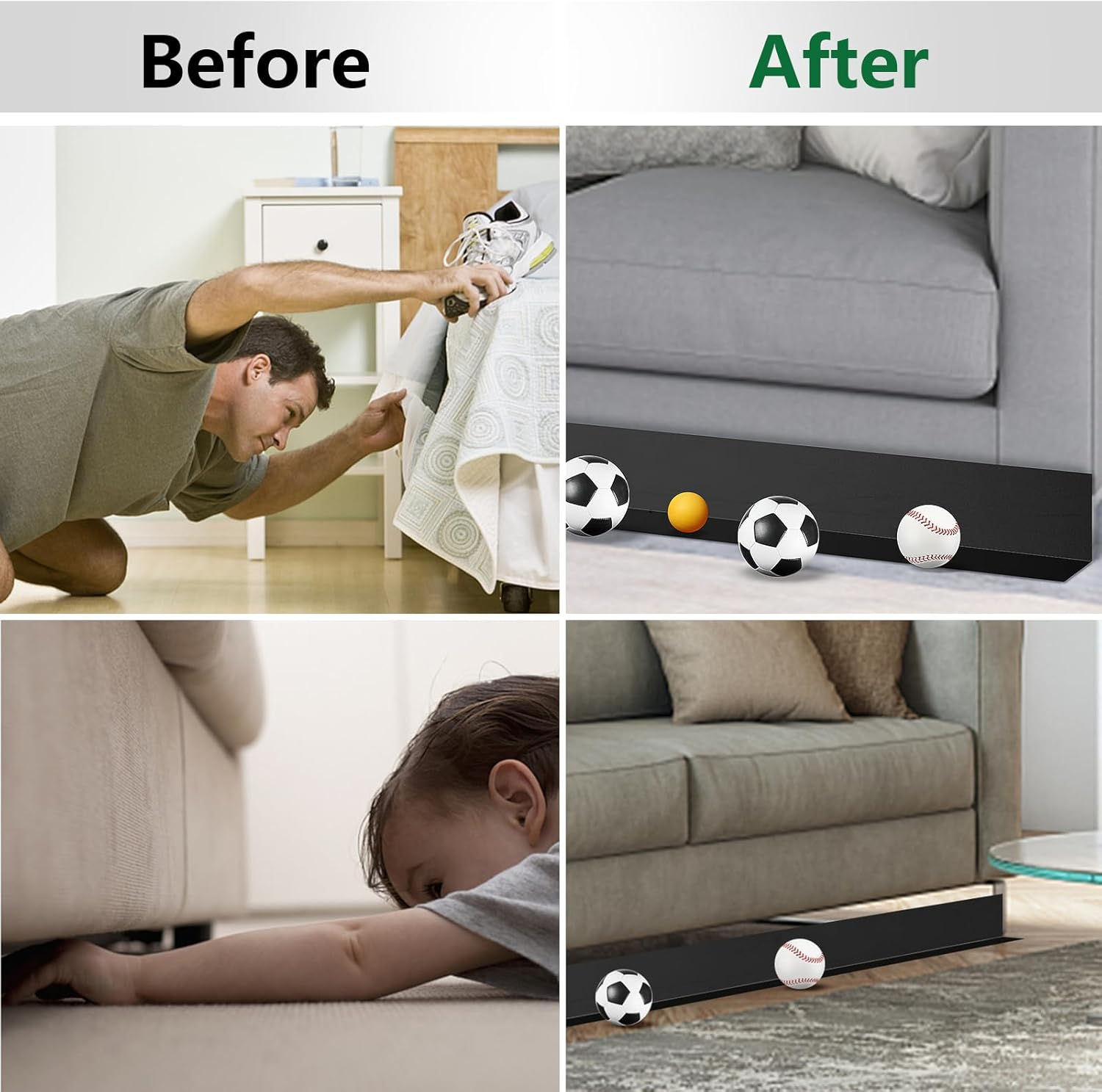 Under Couch Blocker,11Cm X3M Toy Blockers for under Sofa,9.84 Ft under Sofa Toy Blocker,Stop Things Going under Couch, Bed, Furniture image number 3