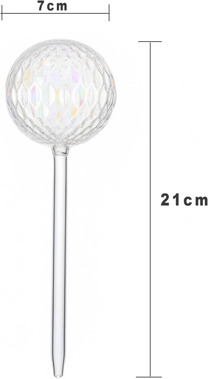 Crystal Clear Self-Watering Globe, Iridescent Glass Plant Watering Bulb, Decorative Indoor Outdoor Plant Care, Diamond Pattern Design image number 4