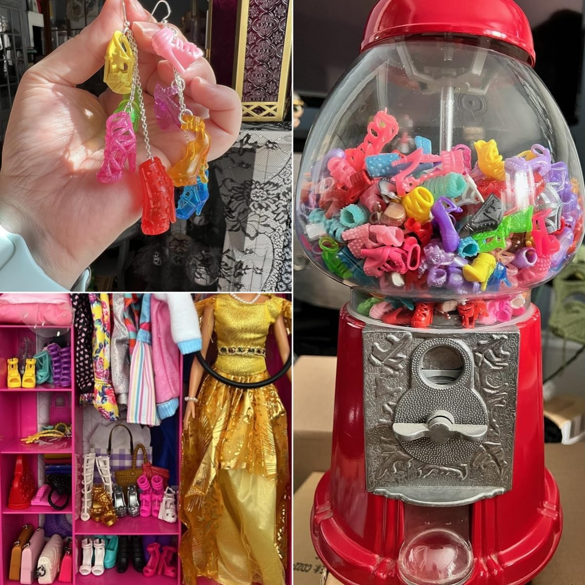 Doublewood 50Pairs 11.5" Fashion Doll Shoes Different Assorted Colors High Heel Shoes Doll Boots Flat Shoes Set for Barbie Doll image number 3