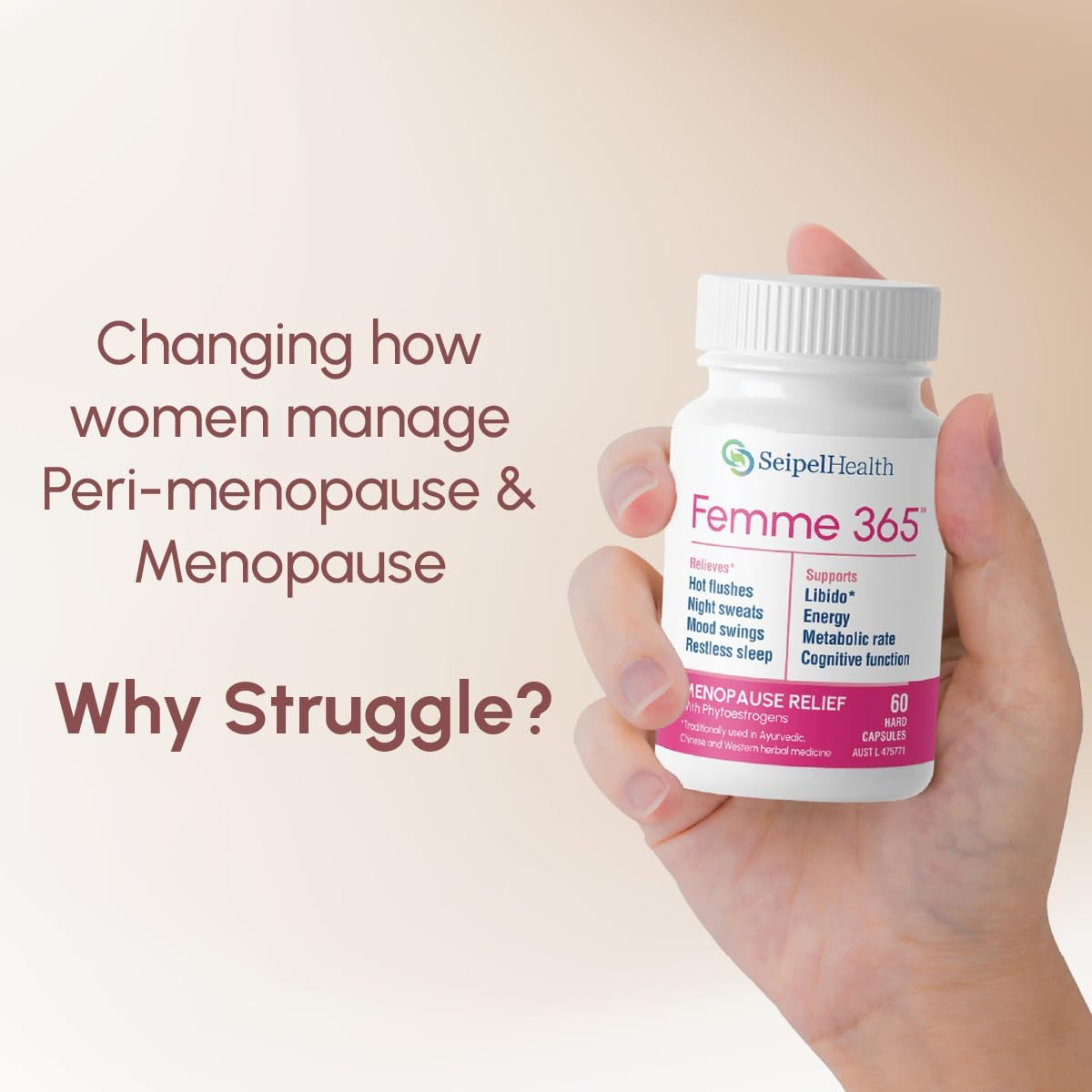 Femme 365 Botanical Capsules for Women, Daily Herbal Blend Inspired by Ayurvedic, Chinese and Western Traditions, 60 Capsules image number 1