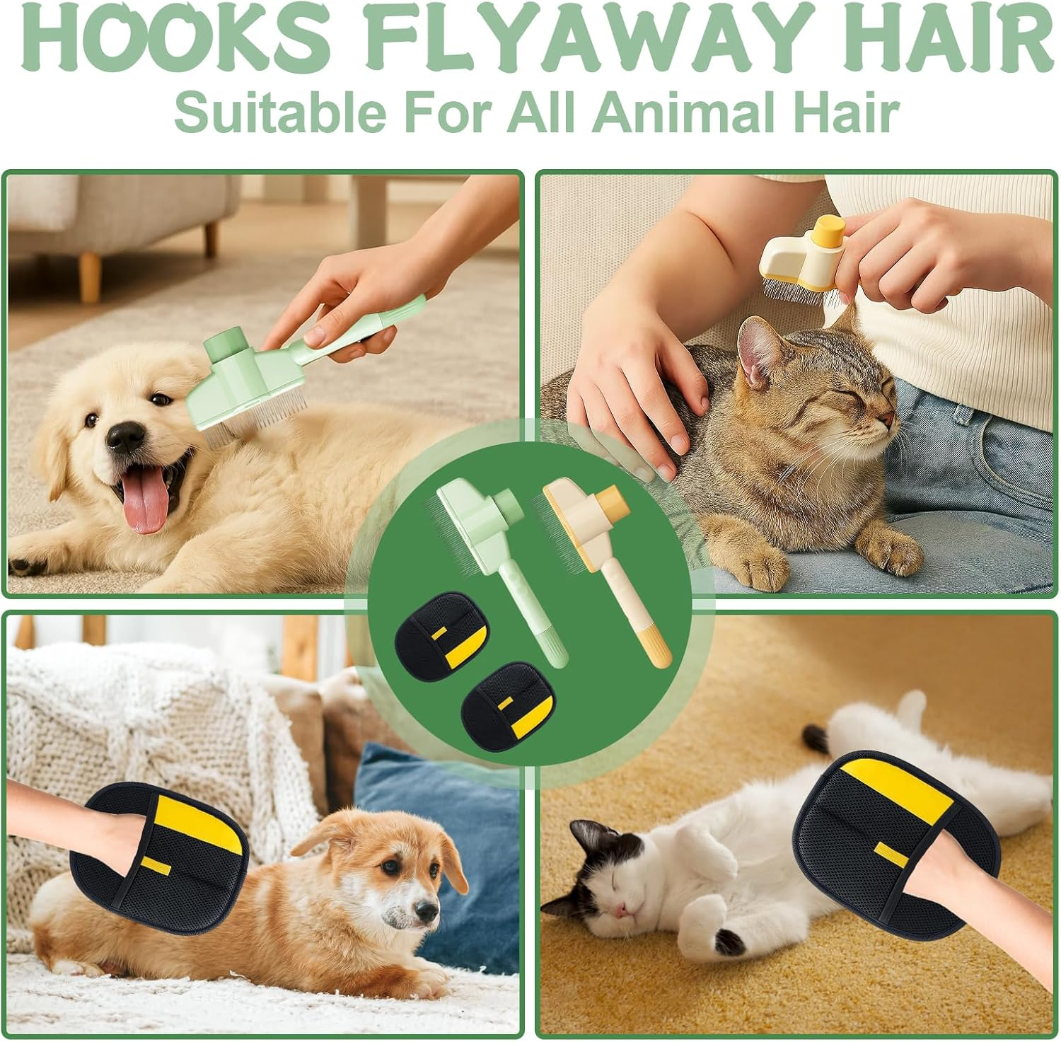 Fellmagnet Gloves, 4-In-1 Set for Pet Hair Removal, Cat Hair Remover with Self-Cleaning Fur Click Brush, Fur Magnet - the Bestseller for Efficient Pet Grooming, Ideal for Dogs and Cats image number 5