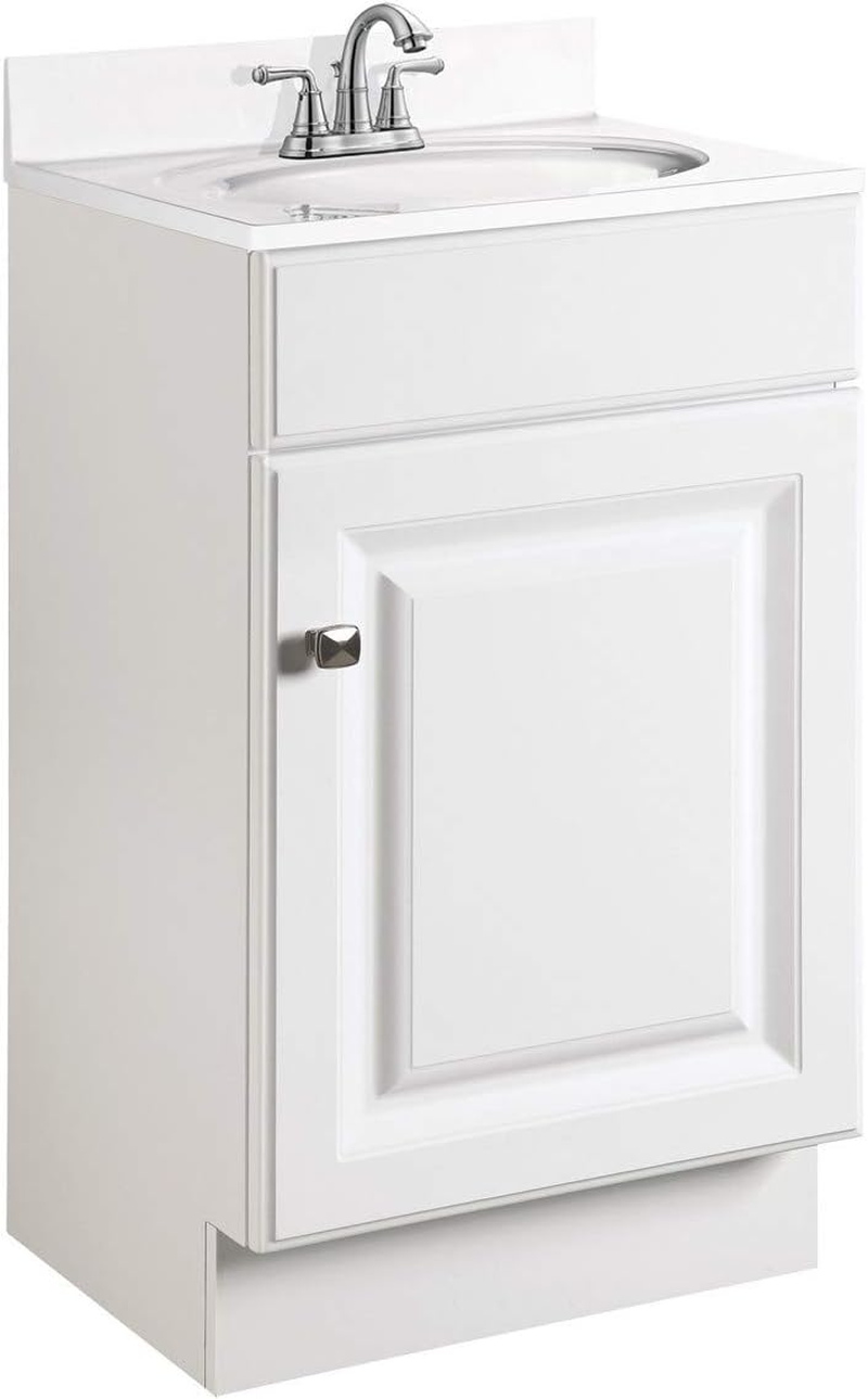 Design House 597112 Wyndham 18 Inch Unassembled 1-Door Bathroom Vanity without Top, White image number 2