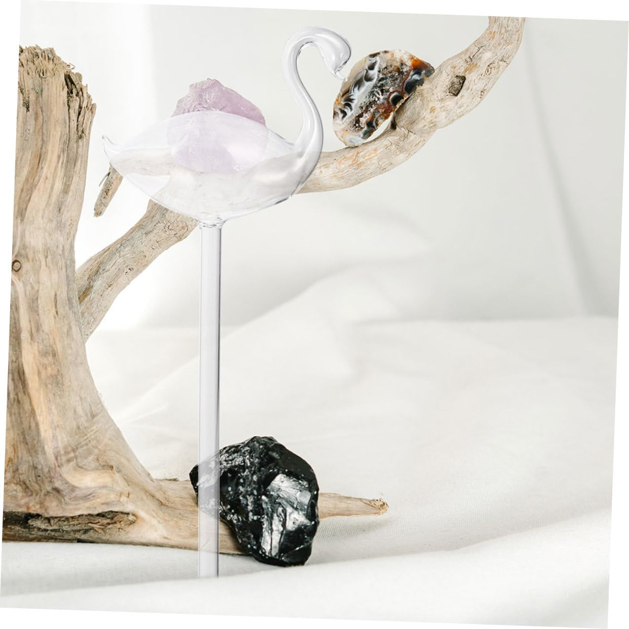 FUNOMOCYA 3Pcs Swan Flower Waterer Self Watering Bulbs Glass Plant Watering Devices for Outdoor Gardening Use