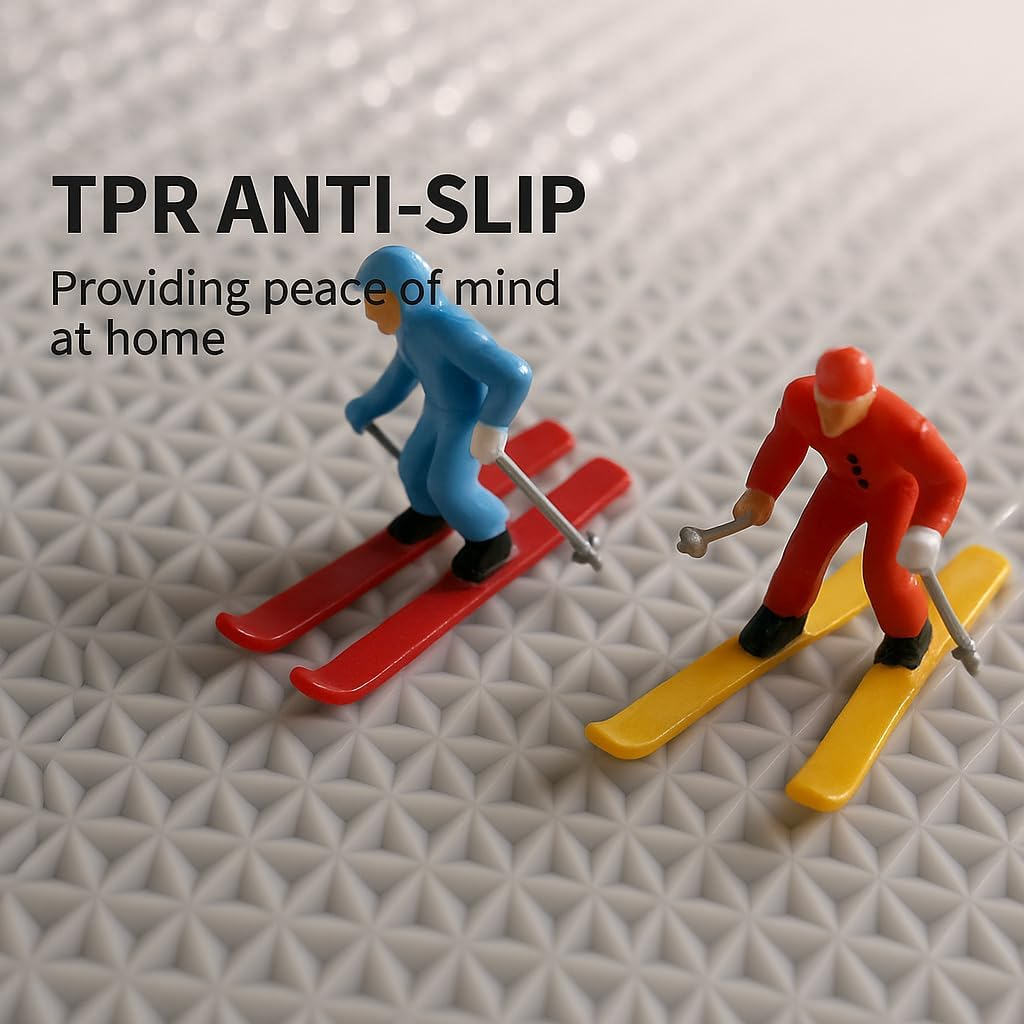 SYGELER Large Bath Mat 40X120Cm, Non Slip Washable Bathroom Runner Rug, Soft Absorbent Bath Mat - Luxurious Grey Shaggy Plush Design image number 5