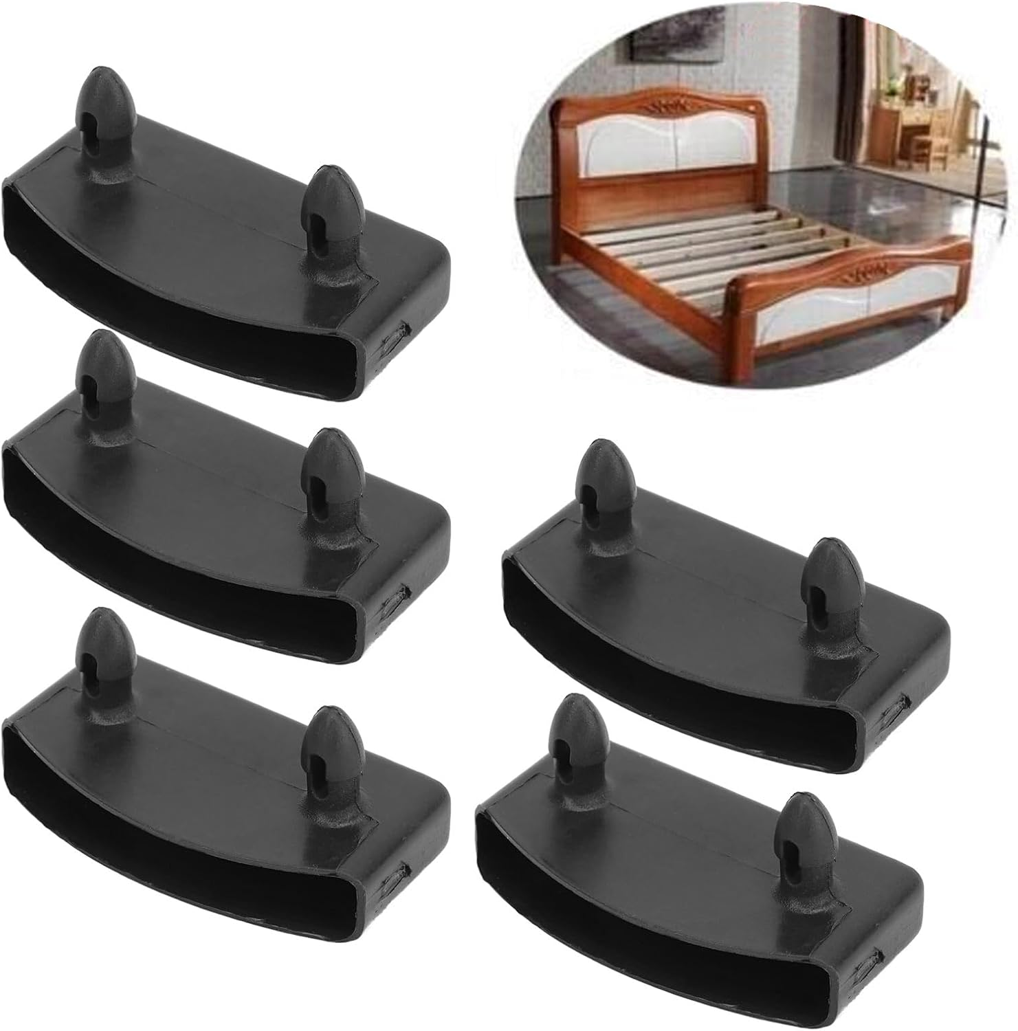 Replacement Bed Slat Holders Kits, 20PCS Plastic Bed Slat End Caps Holders Easy Installation Bed Slat Cover Replacement Holders Stable Furniture Accessory for Holding Bed Base image number 5
