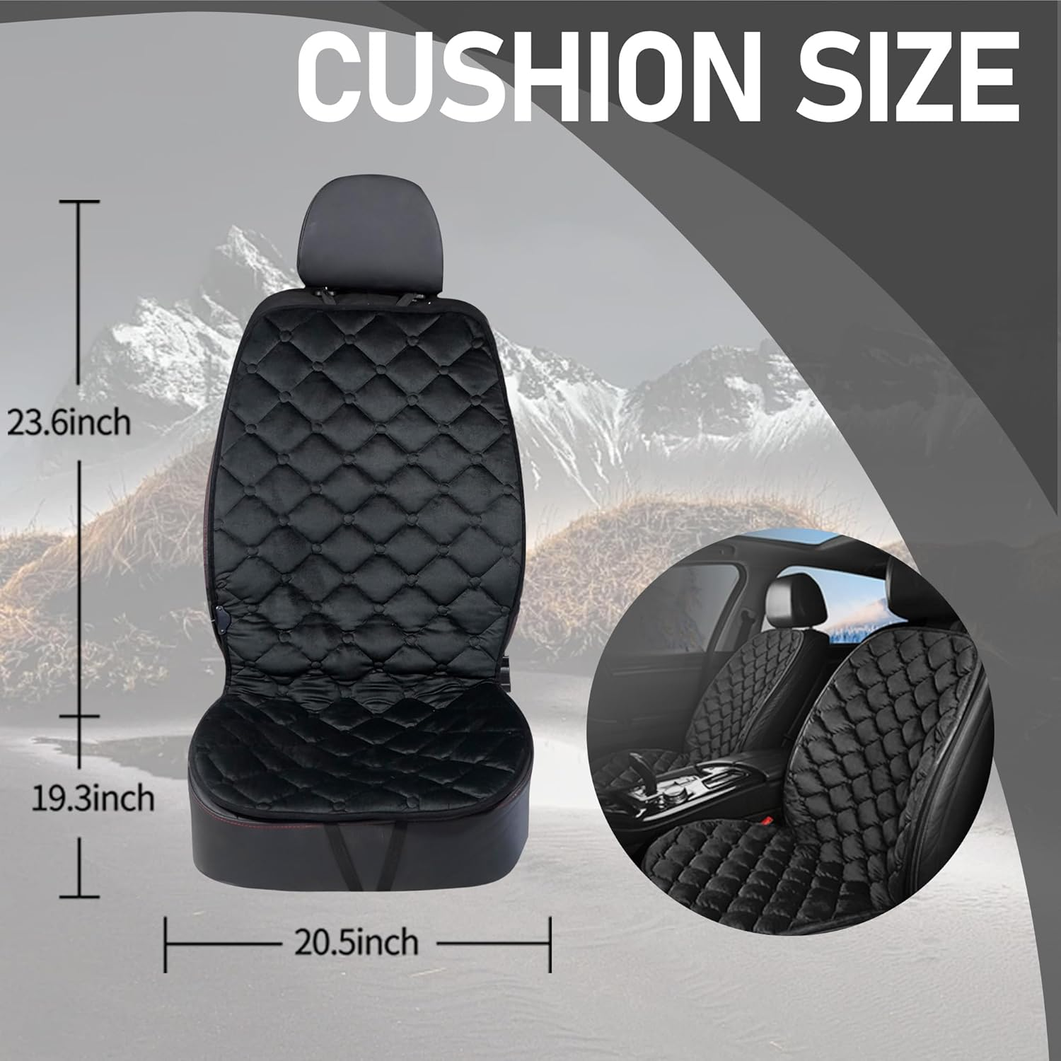Fioqe Driver or Passenger Side Seat Cushion for Full Back-Black image number 2