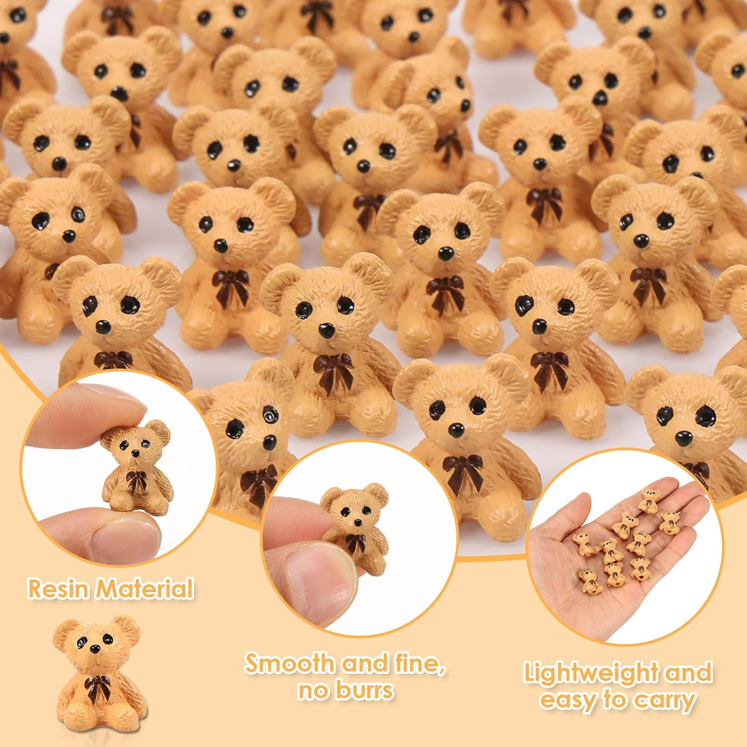 50 PCS Mini Resin Animal Figurines Tiny Bears Small Animal Figurines Perfect for Fairy Gardens, Plant Decorations, and Car Accessories image number 4