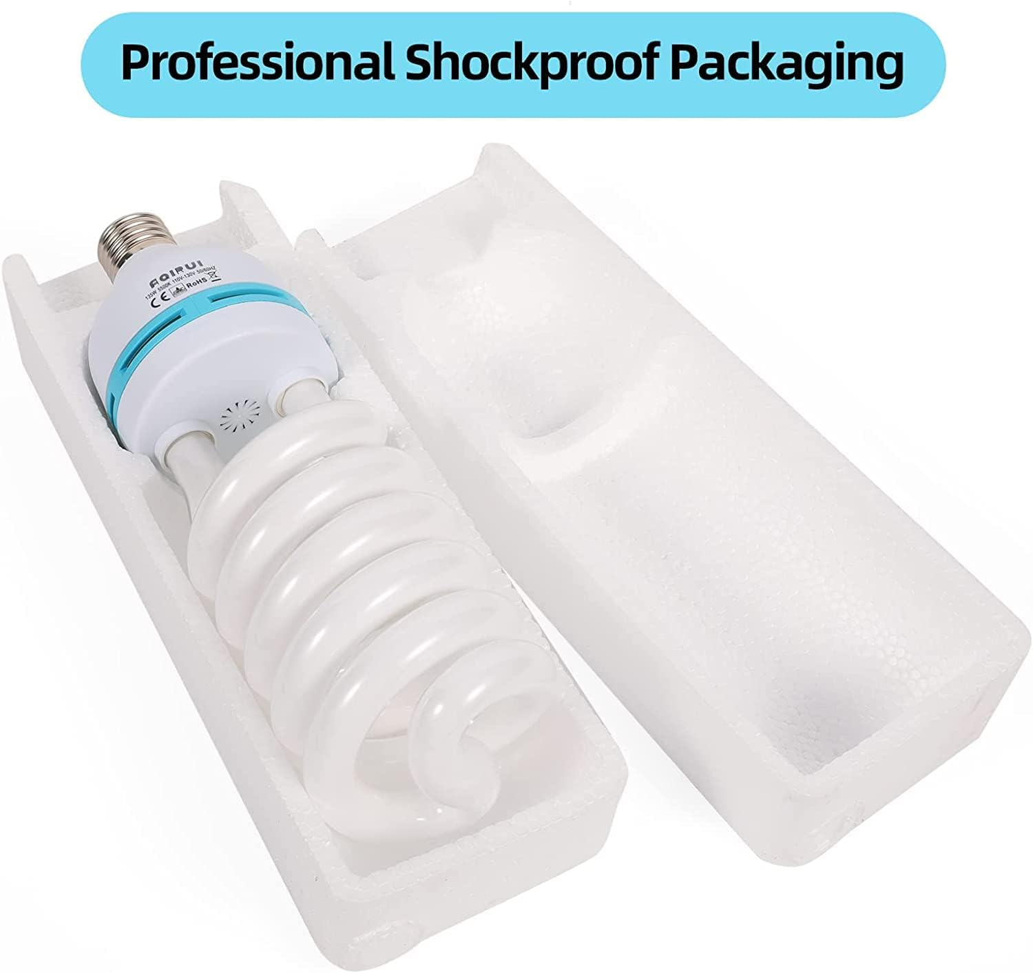 Abeststudio Photography Light Bulb 2X 135W 5500K Fluorescent Bulb Softbox Bulb in E27/26 Socket for Photography Soft Box Video Studio Lighting image number 2